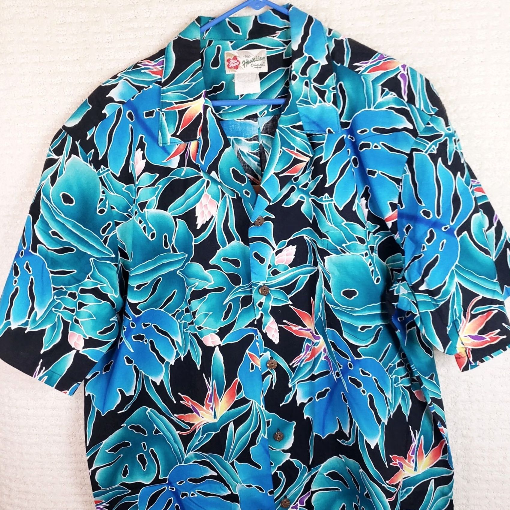 Hilo Hattie VINTAGE Hilo Hattie Shirt Mens XXL Blue Black Hawaiian Original Floral Cotton Pocket Size US XXL / EU 58 / 5 - 2 Thumbnail