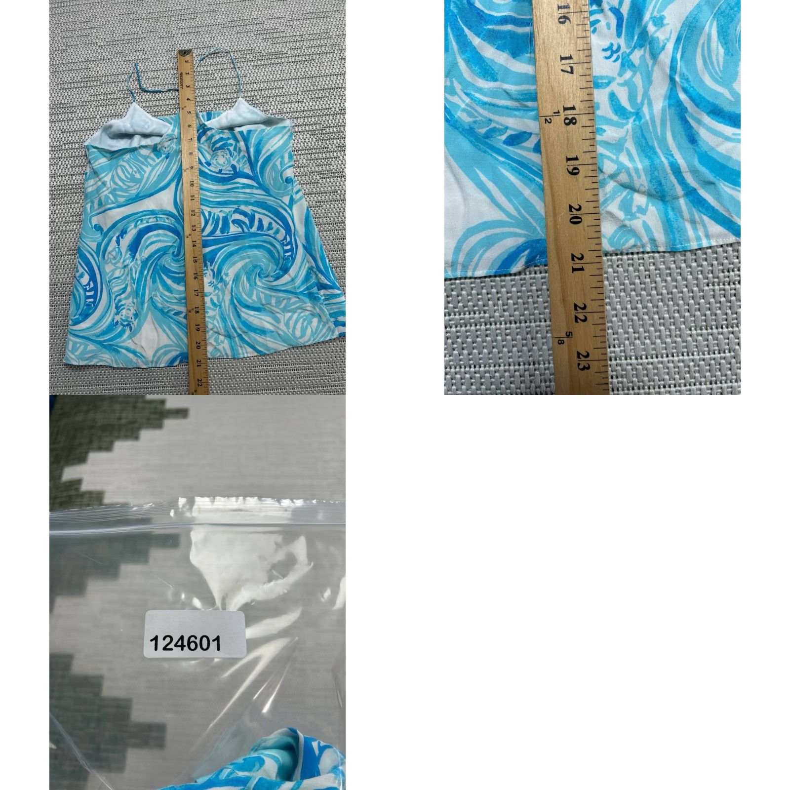 Lilly Pulitzer Lilly Pulitzer Sea Ruffles Belle Tank Womens XXS Blue Abstract Lined Racerback Size XXS / US 00 / IT 34 - 8 Thumbnail