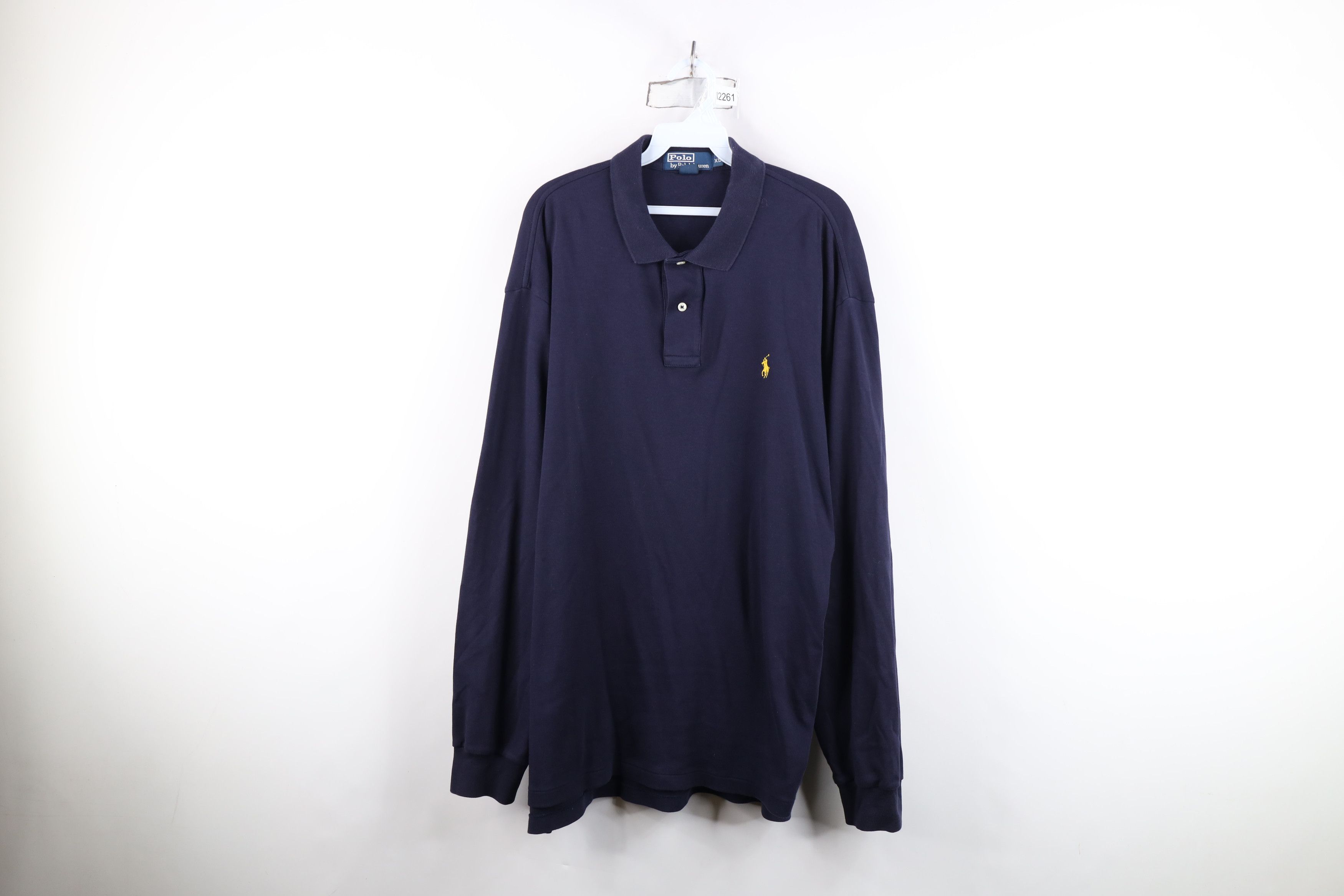 Ralph Lauren Vintage 90s Ralph Lauren Cotton Long Sleeve Rugby Polo Blue Size US XL / EU 56 / 4 - 1 Thumbnail