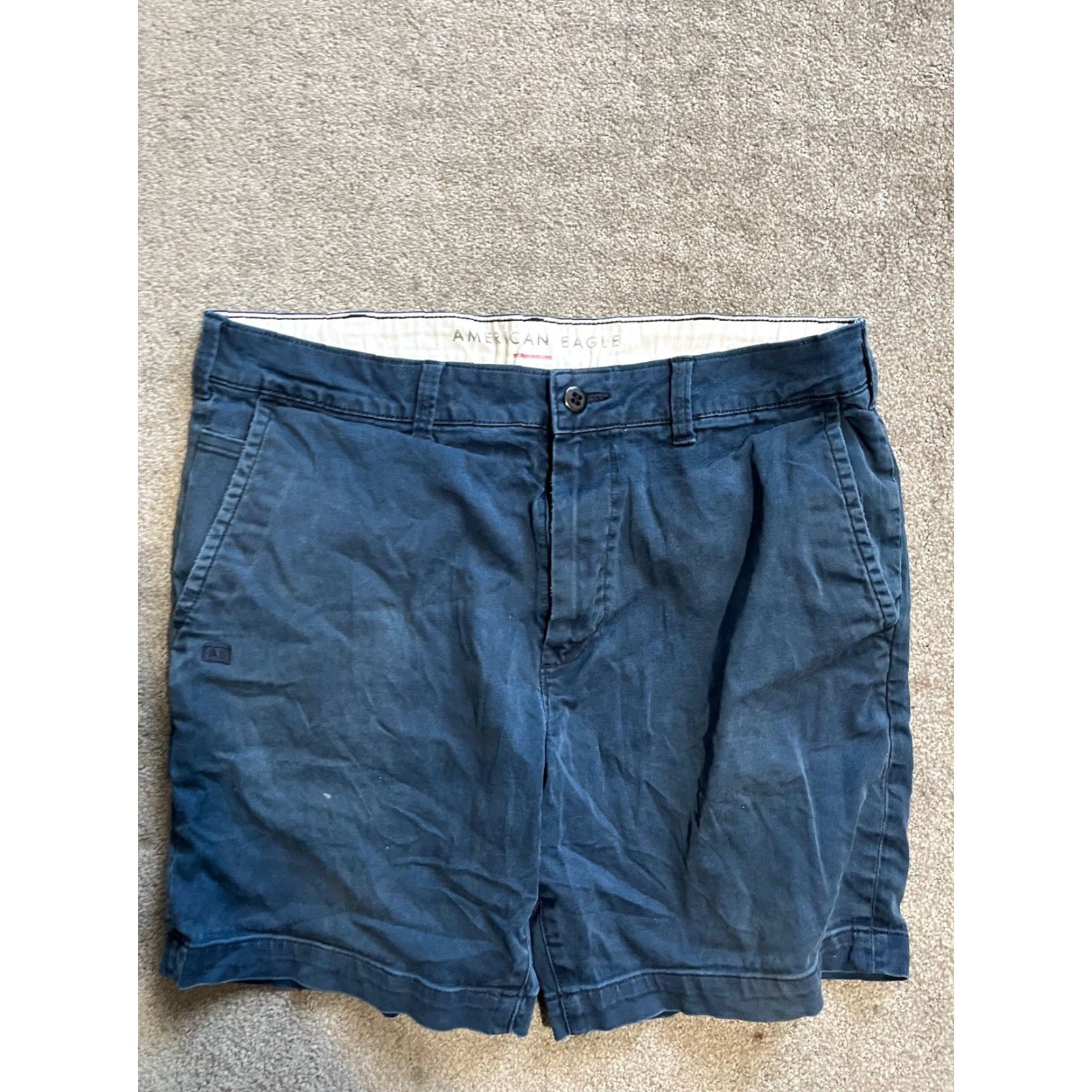 American Eagle Outfitters American Eagle Outfitters Men Chino Short Workwear Blue 34 Regular Slim 8 in Inseam Pockets Casual Workwear Size US 34 / EU 50 - 2 Thumbnail
