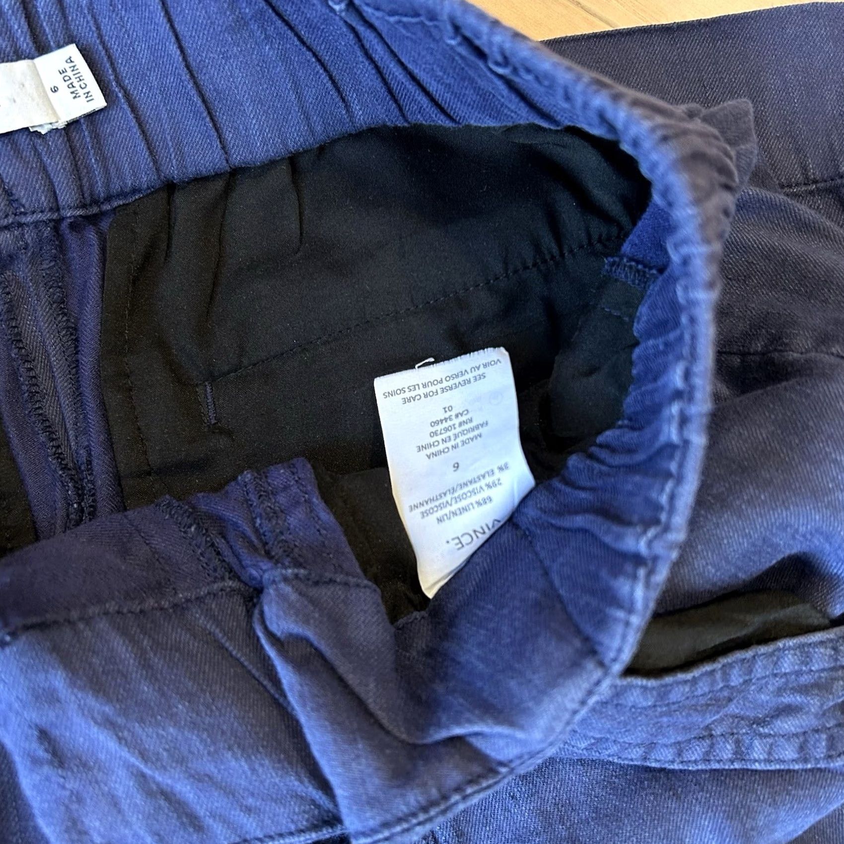 Vince Vince Blue Linen Blend Belted Trousers Slim Pants Women's 6 Size 28" / US 6 / IT 42 - 6 Thumbnail