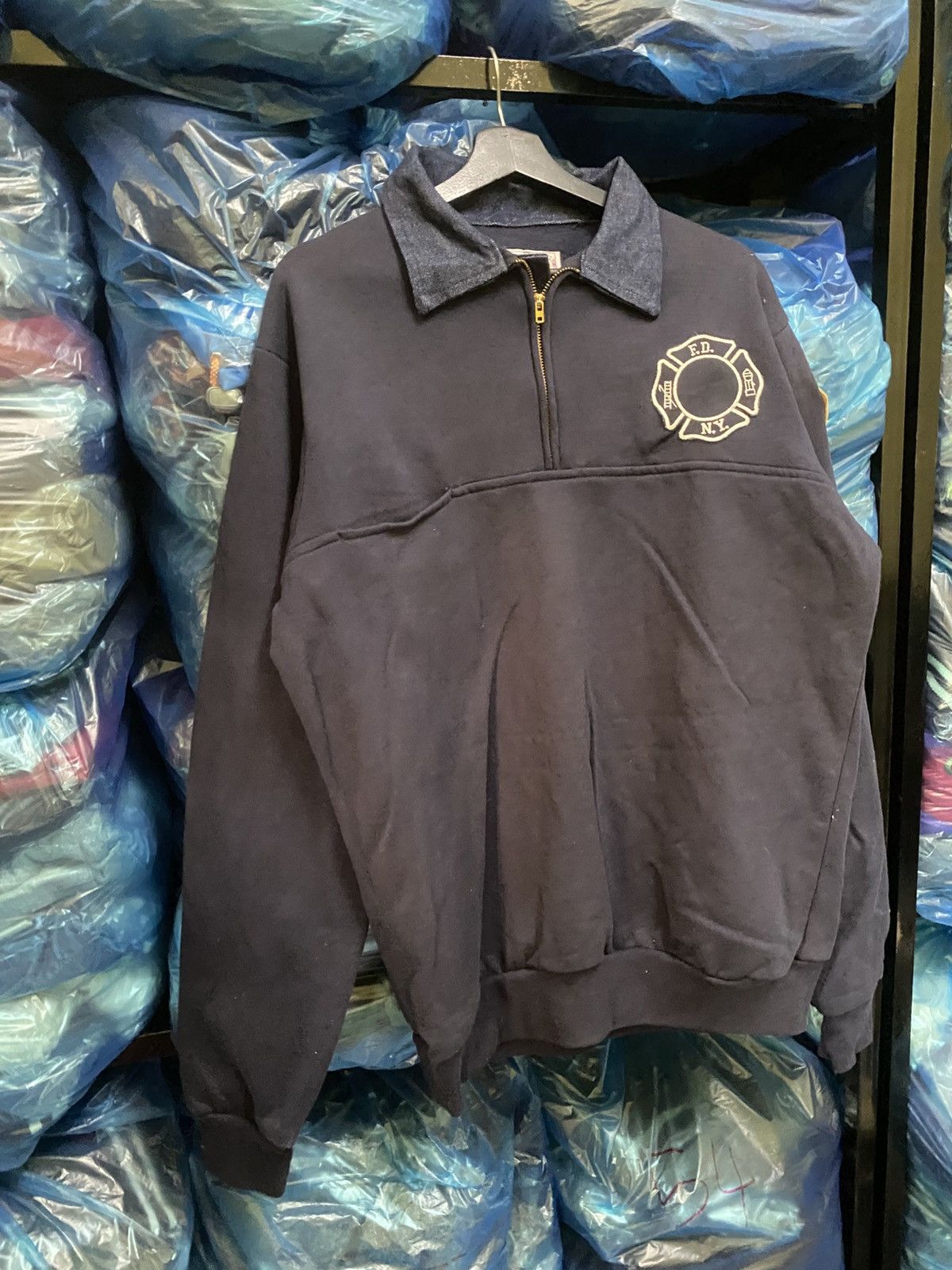 Vintage Vintage FDNY GAME Workwear Navy Half-Zip Sweatshirt Size US M / EU 48-50 / 2 - 3 Thumbnail