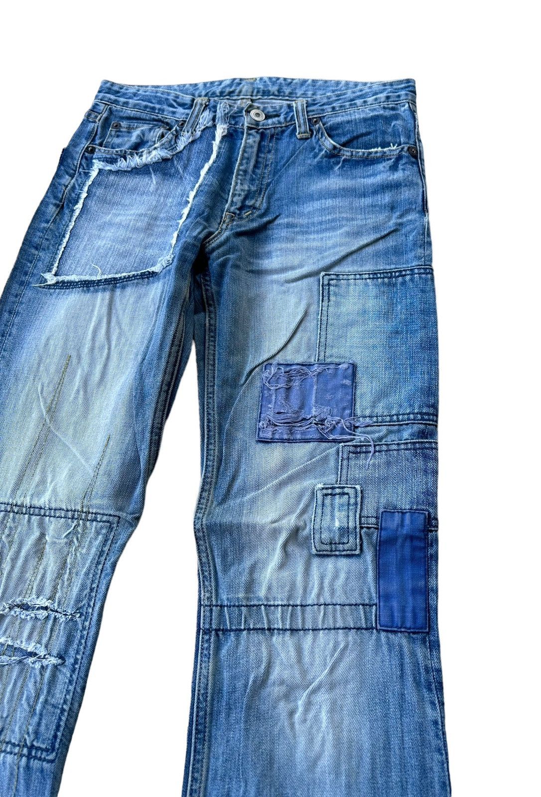 Vintage Johnbull patchworks blue denim jeans Size US 28 / EU 44 - 3 Thumbnail