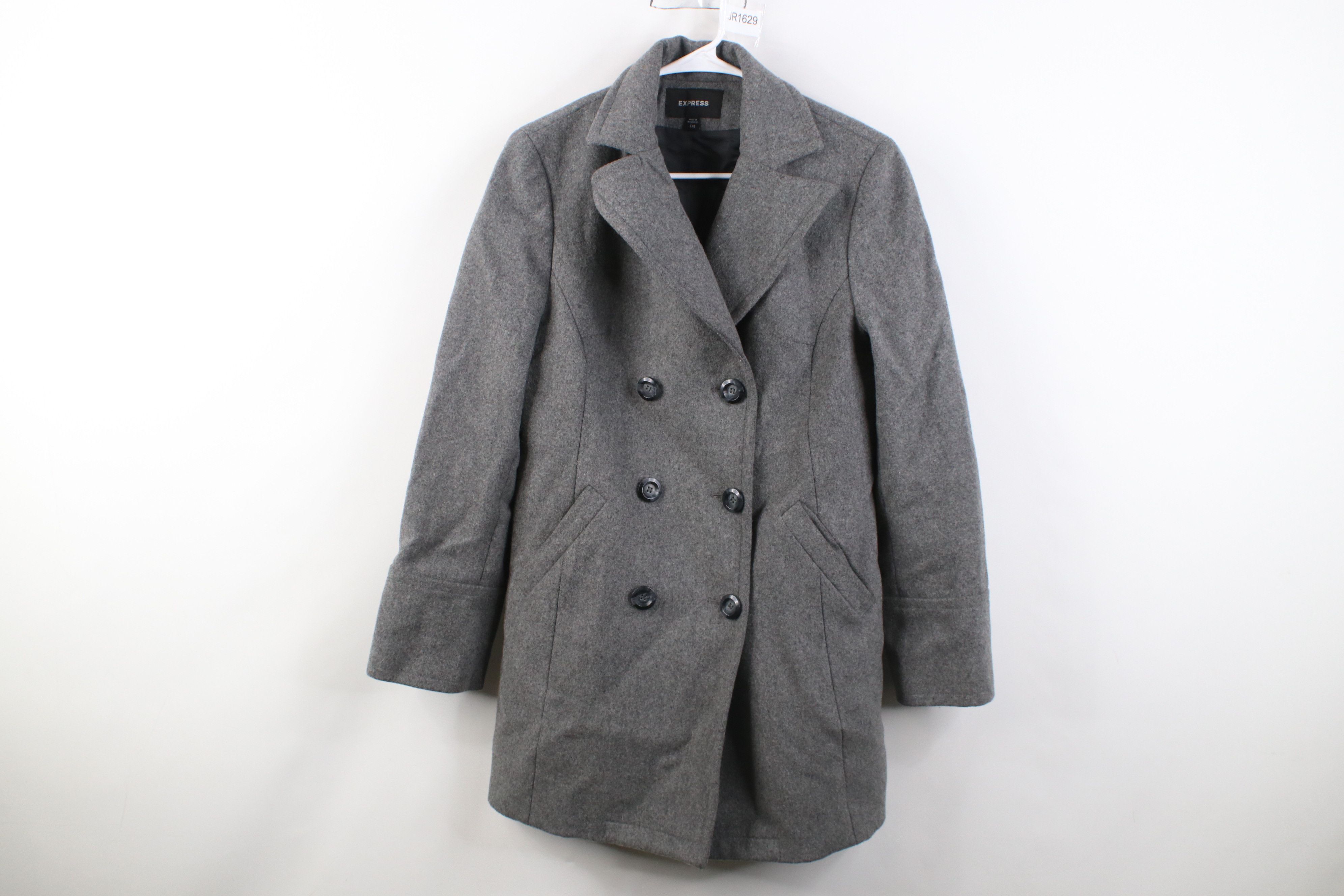 Express Vintage Y2K Express Wool Blend Double Breasted Coat Jacket Size M / US 6-8 / IT 42-44 - 1 Thumbnail