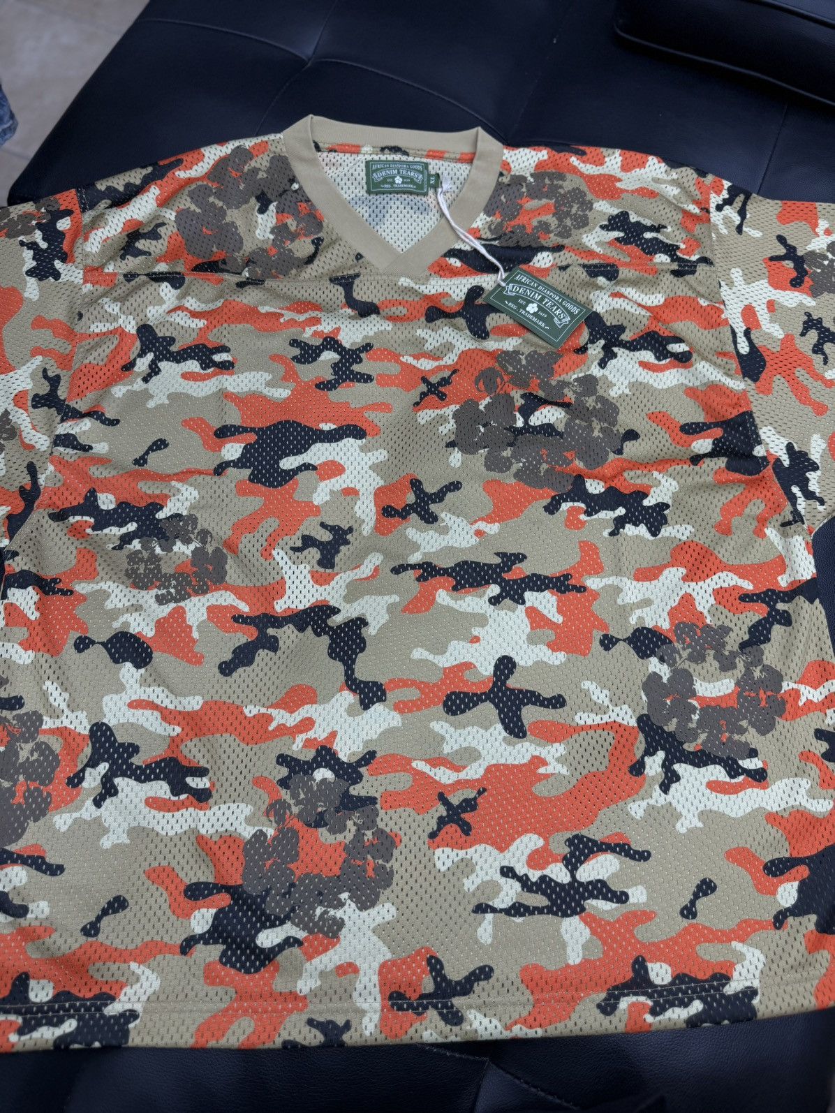 DENIM TEARS Denim Tears Tan Orange Camo Cotton Wreath Jersey (XL) (NEW) Size US XL / EU 56 / 4 - 1 Thumbnail
