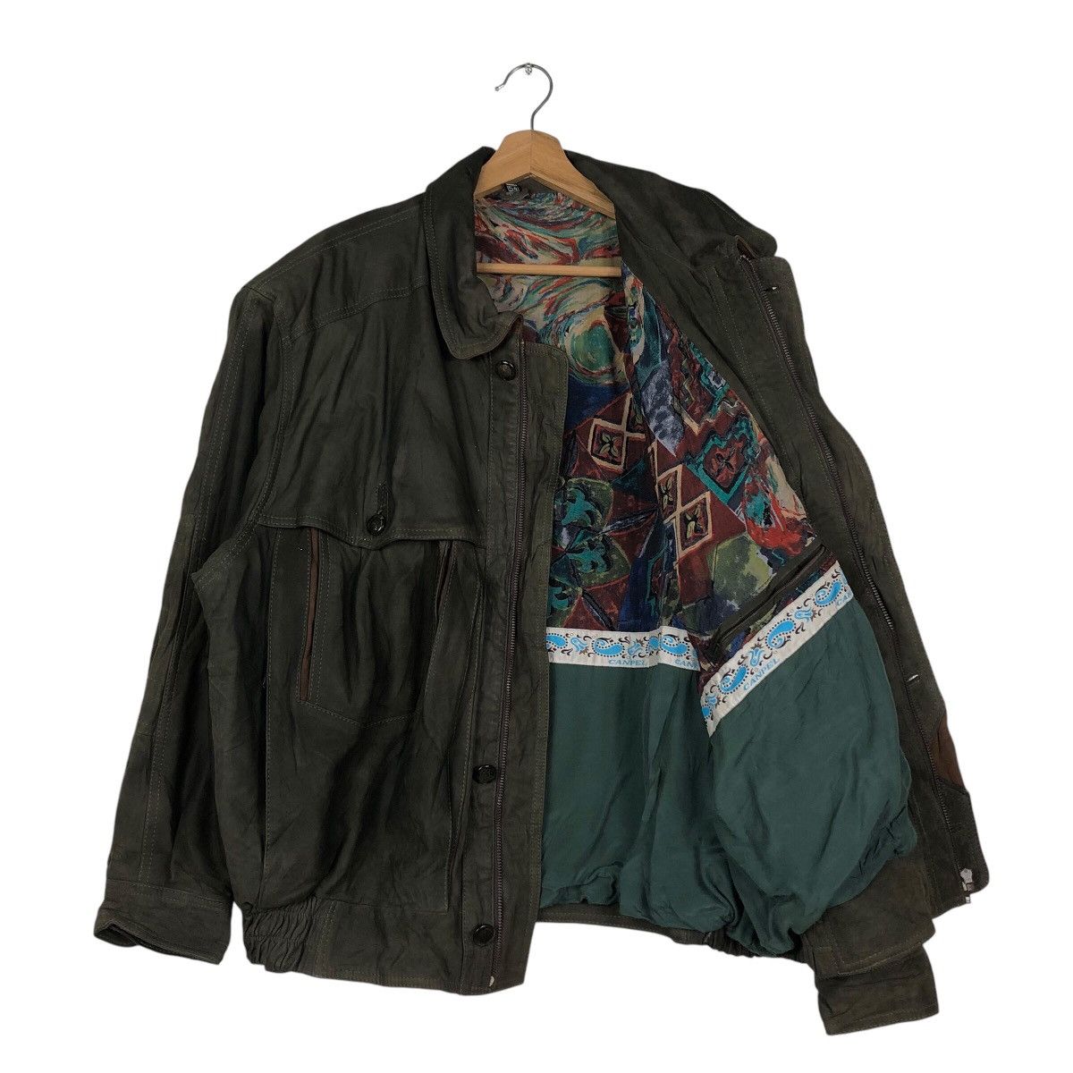 Japanese Brand × Vintage 📌Vintage Biker Bomber Leather Jacket Blanket Issey Miyake Size US L / EU 52-54 / 3 - 12 Thumbnail