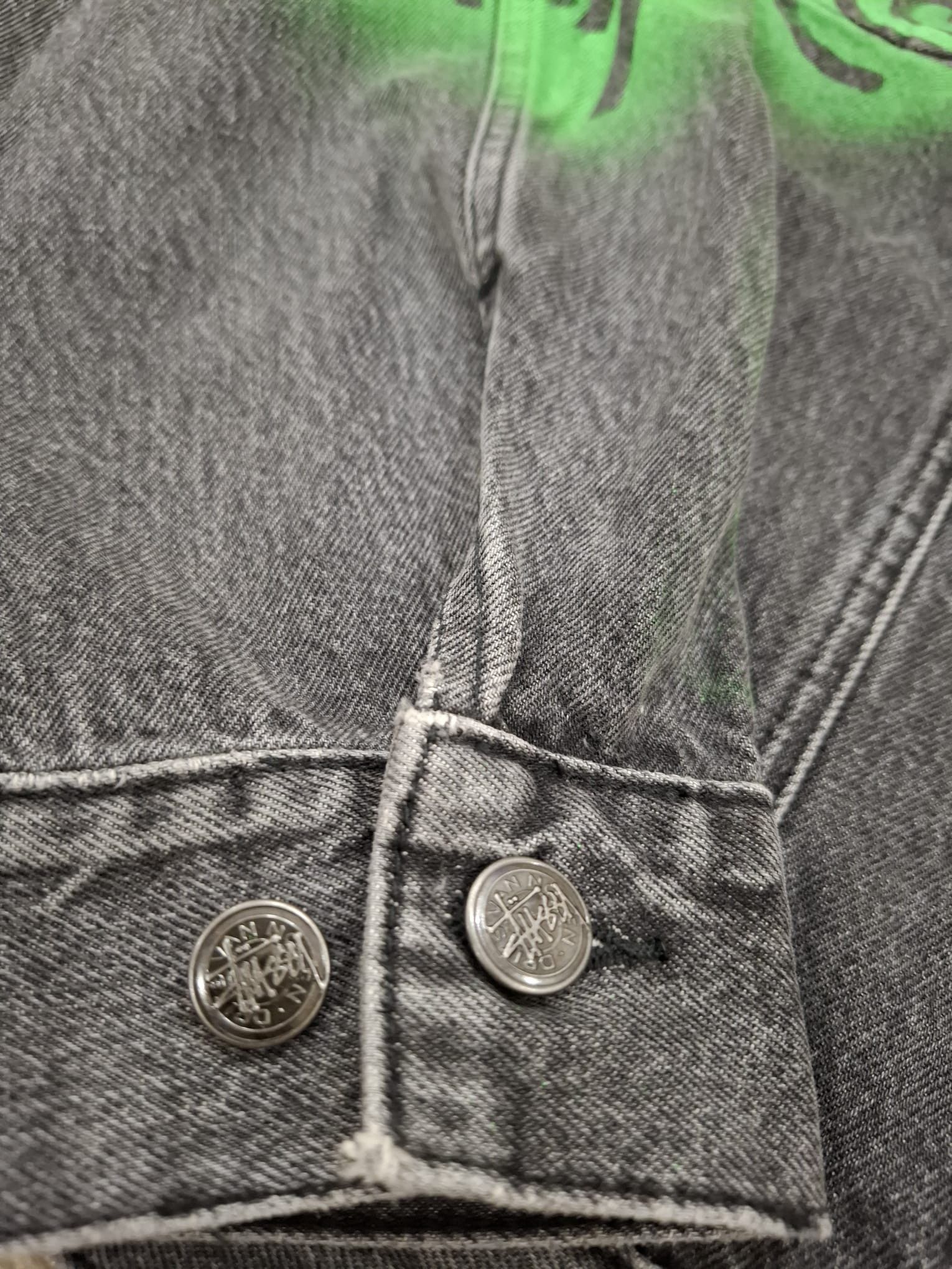 Dries Van Noten × Stussy Hand-Stencilled Denim Jacket Size US XXL / EU 58 / 5 - 11 Thumbnail