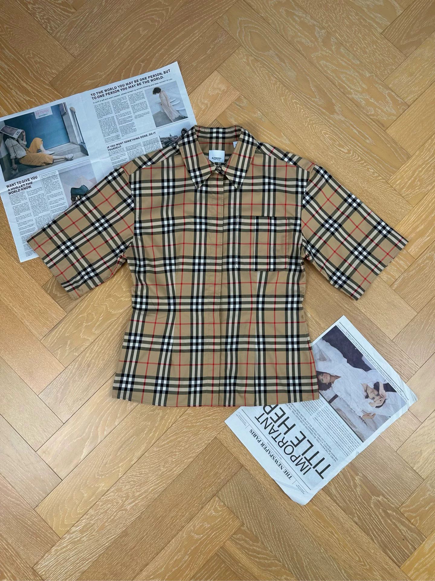 Burberry Burberry Vintage Check Cotton Short Sleeve Shirt Size US S / EU 44-46 / 1 - 1 Thumbnail