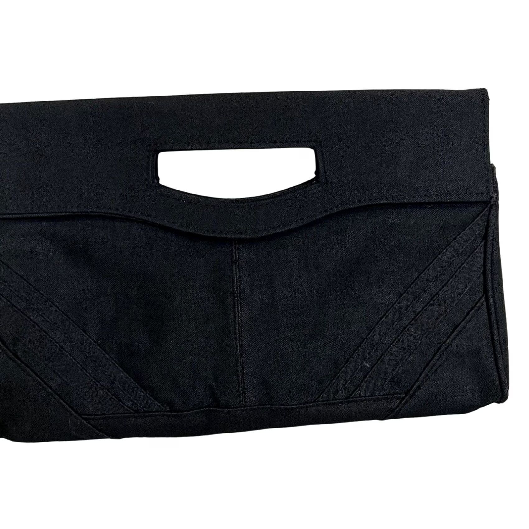 Vintage Bag World Vintage Purse Clutch Handbag Black Fabric Handle Women Solid Cotton Blend Exterior Black Lining Fabric Clutch Snap"} Size ONE SIZE - 5 Thumbnail