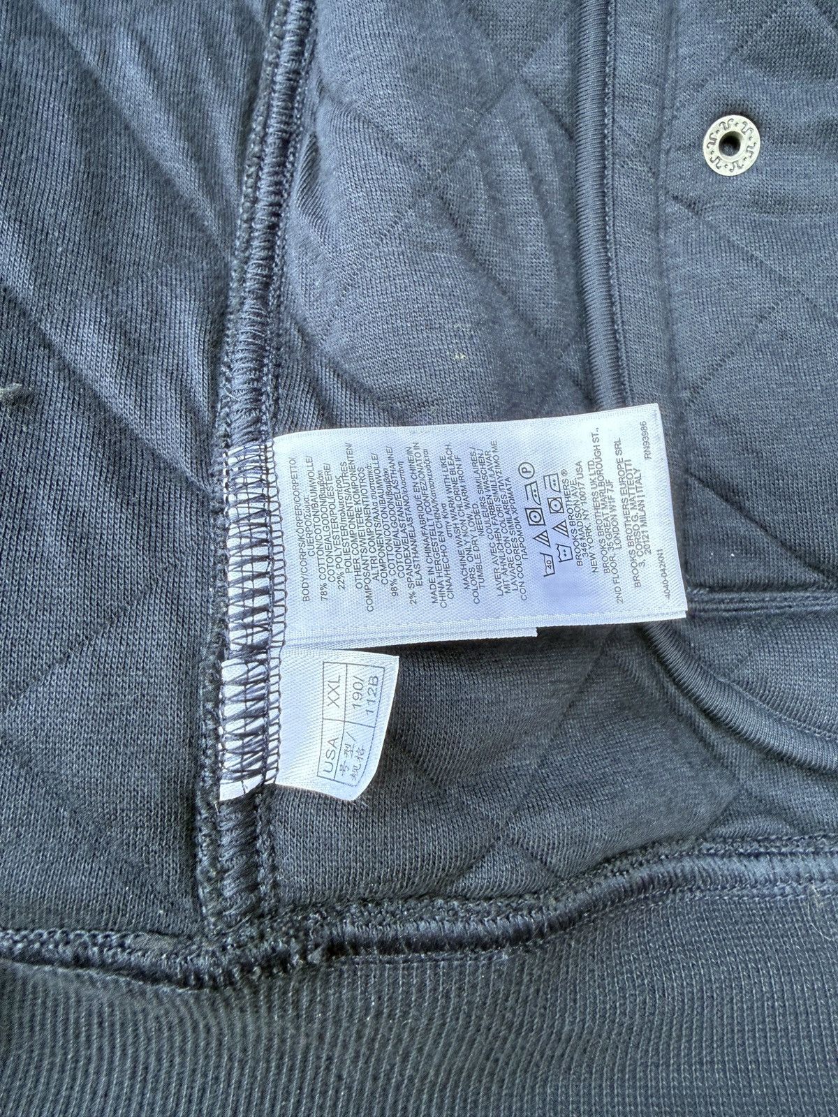 Brooks Brothers Brooks Brothers Red Fleece Navy Quilted Cotton Bomber Jacket Size US XXL / EU 58 / 5 - 4 Thumbnail