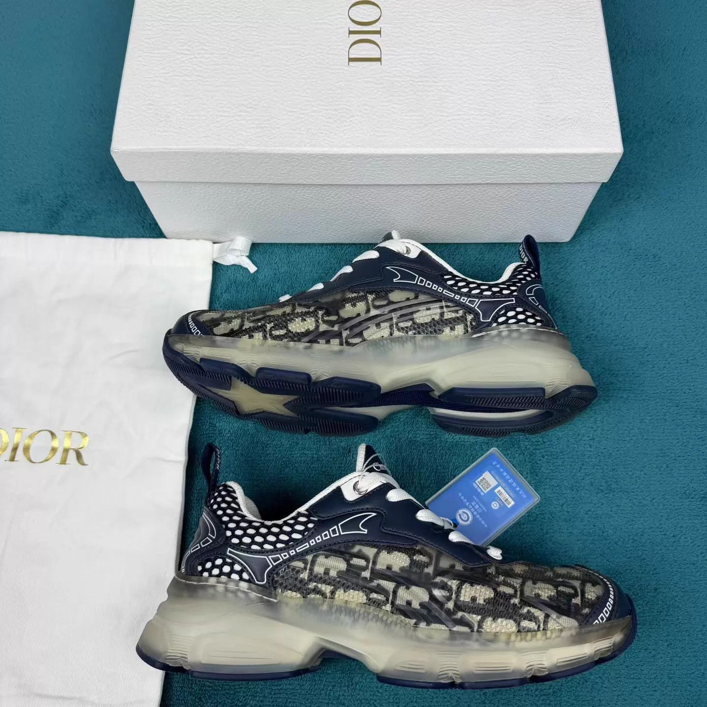Dior Dior Vibe Monogram Navy Low Top Sneakers 37.5 EU Size US 7 / IT 37 - 3 Thumbnail