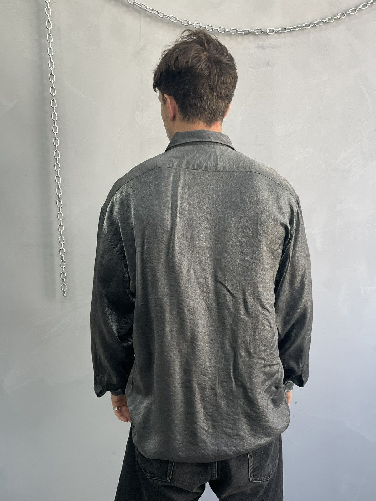 Japanese Brand Rare metallic boxy oversized JPG style shirt button up y2k Size US L / EU 52-54 / 3 - 9 Thumbnail