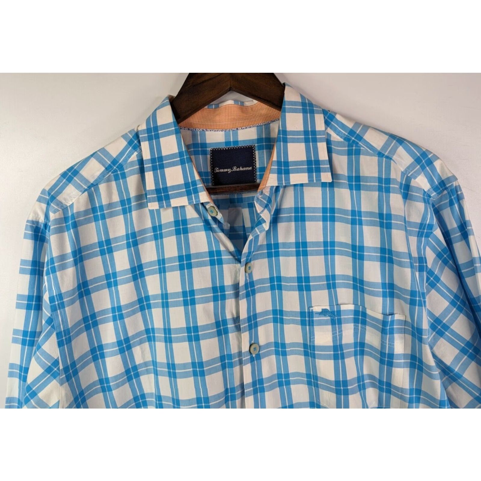 Tommy Bahama Tommy Bahama Blue Checkered Pima Cotton Long Sleeve Button Up Shirt Mens Large Size US L / EU 52-54 / 3 - 2 Thumbnail