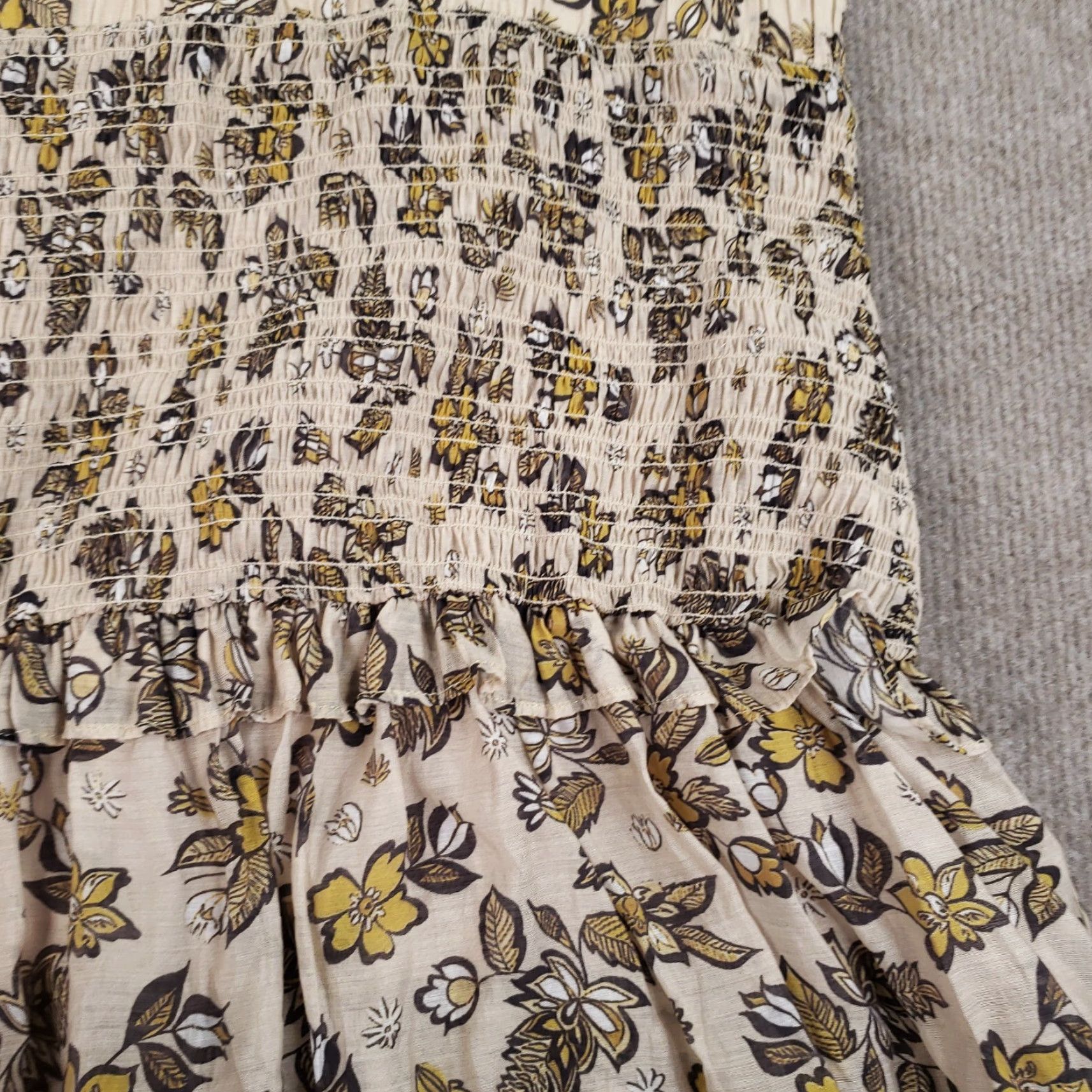 Anthropologie Current Air Dress Womens XL Beige Brown Layered Ruffled Midi Dress Size XL / US 12-14 / IT 48-50 - 7 Thumbnail