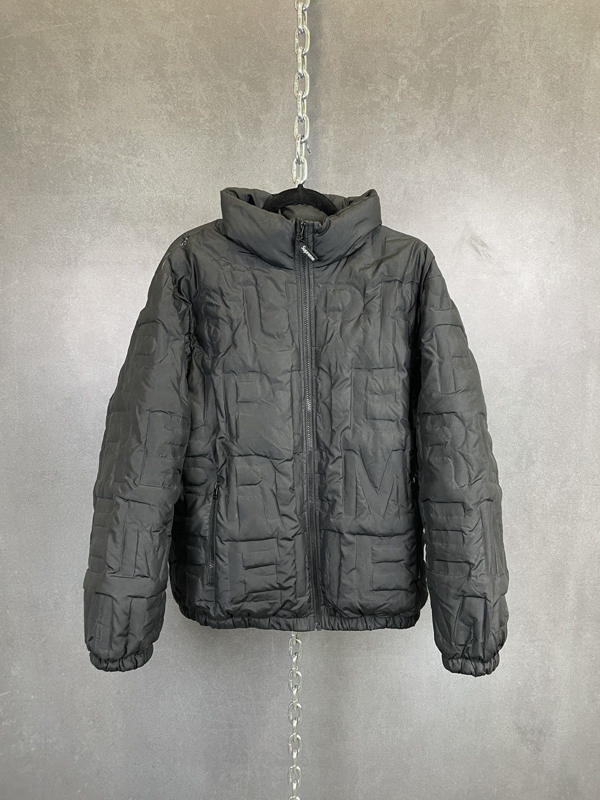 Supreme Black Bonded Logo Down Jacket