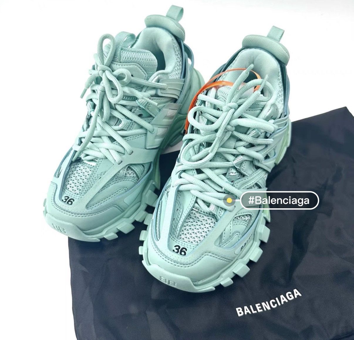 Balenciaga Balenciaga Track Mint Green Mesh Dad Sneakers K12 Size US 6 / IT 36 - 1 Thumbnail