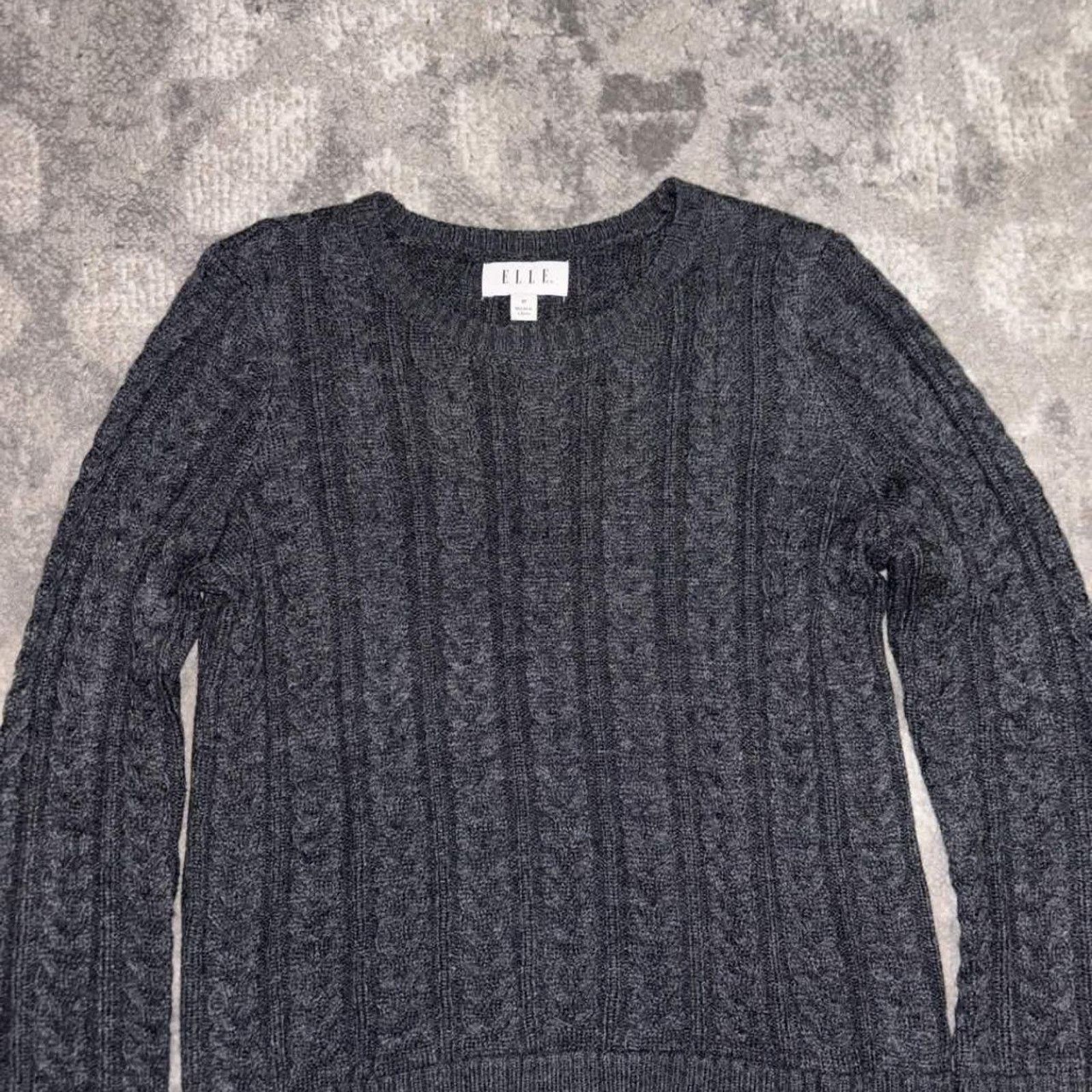 Other Y2K Elle Cable Knit Plaid Layered Sweater Size M / US 6-8 / IT 42-44 - 4 Thumbnail