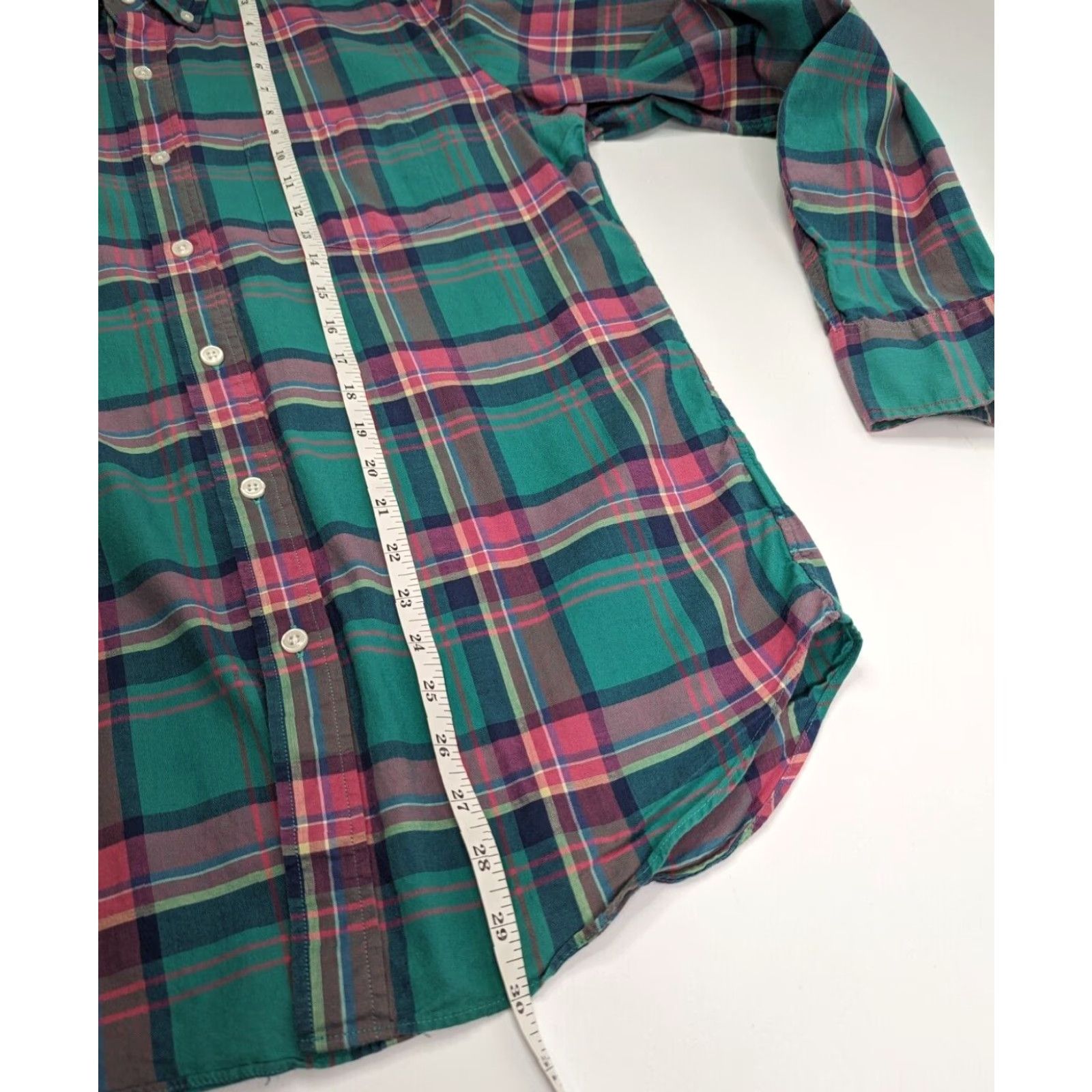 J.Crew VINTAGE J.CREW Shirt Men’s Long Sleeve Plaid Button-Down Teal Pink 90s Size US M / EU 48-50 / 2 - 4 Thumbnail