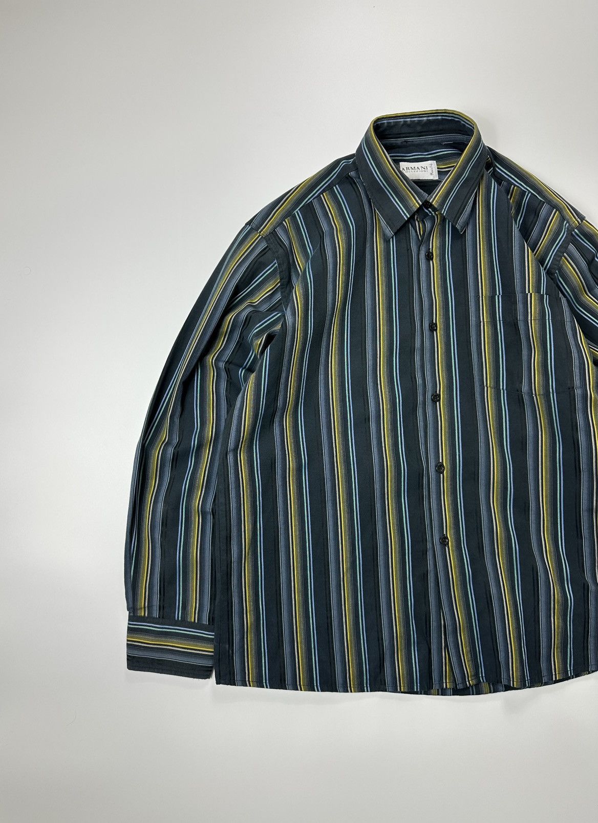Armani Collezioni Armani Collezioni Stripped Dress Shirt Men's XL Size US XL / EU 56 / 4 - 2 Thumbnail