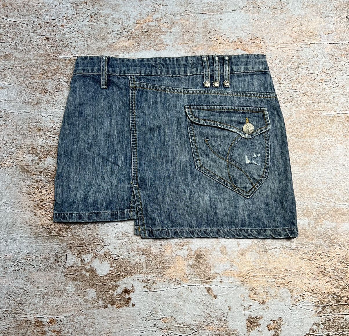 If Six Was Nine × Japanese Brand Vintage Japanese denim asymmetrical mini skirt Size 28" / US 6 / IT 42 - 4 Thumbnail