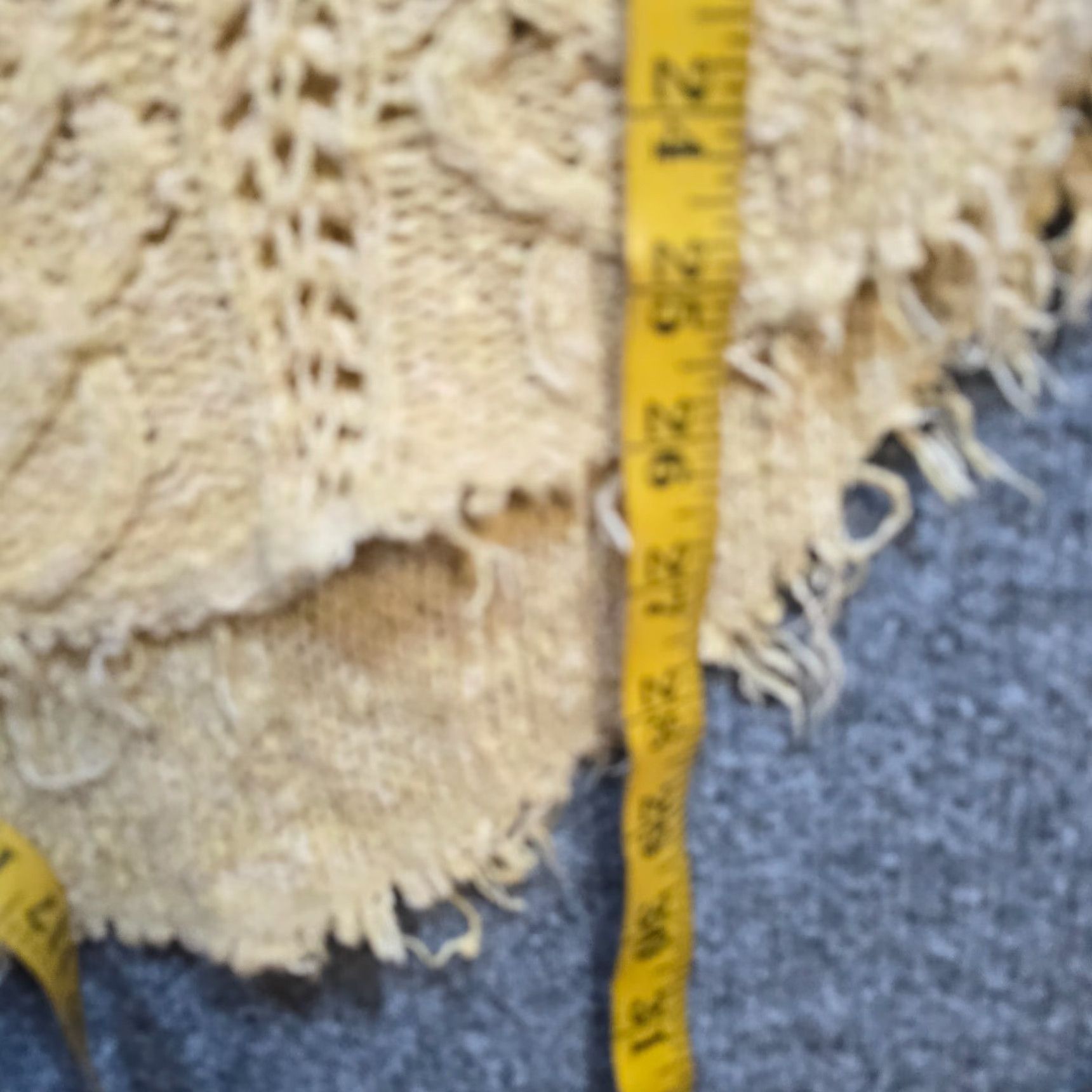 Free People VINTAGE Free People Sweater Womens XS Yellow Crochet Open Knit Casual Distressed Size XS / US 0-2 / IT 36-38 - 7 Thumbnail