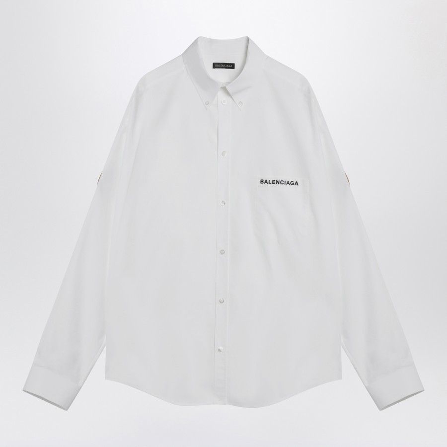 Balenciaga o1d2blof0226 Button-Down Shirt in White Size US S / EU 44-46 / 1 - 1 Thumbnail