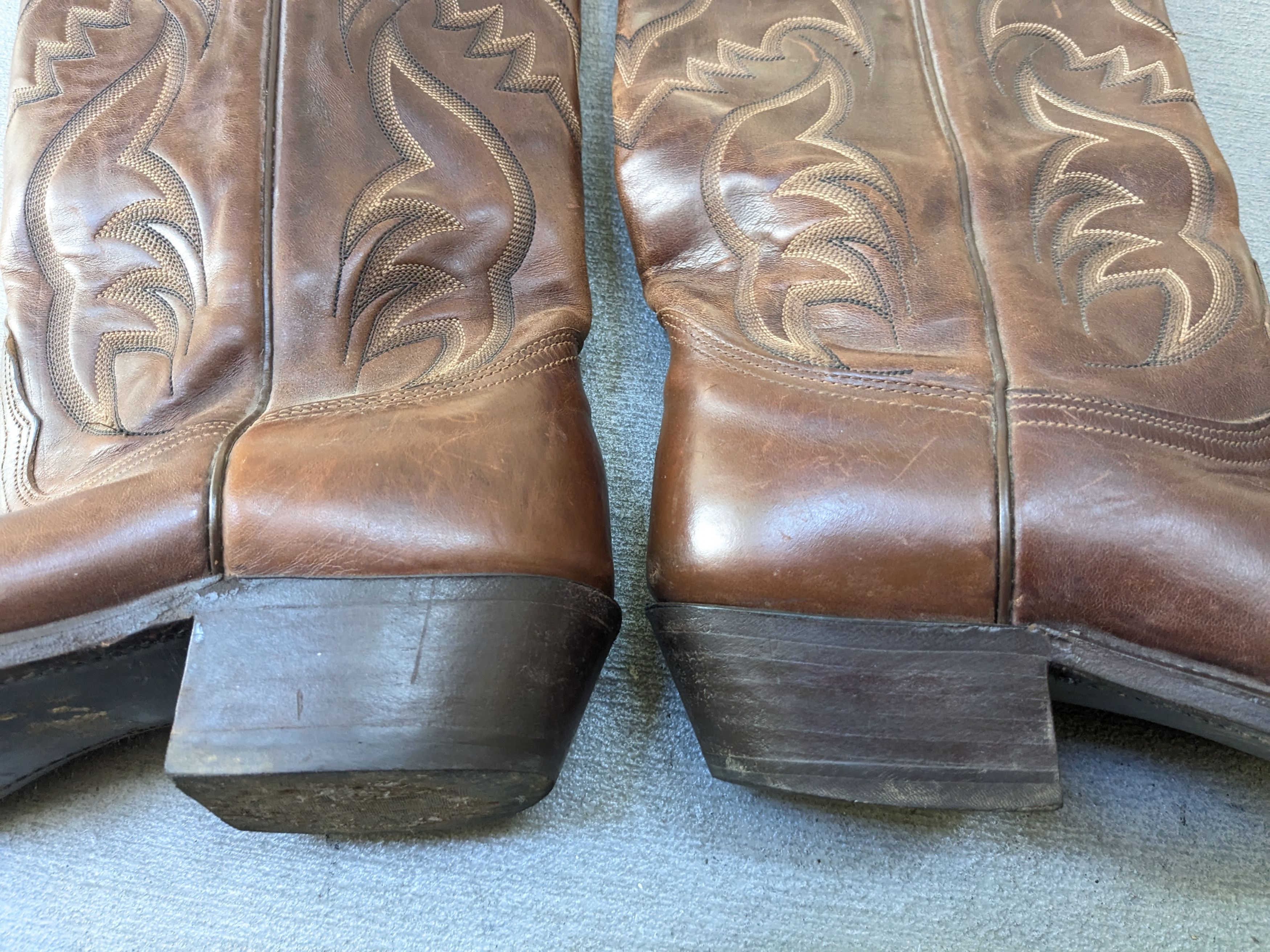 Nocona Boots Nocona Cowboy Boots Brown Leather 11.5 D Botas USA Size US 11.5 / EU 44-45 - 3 Thumbnail
