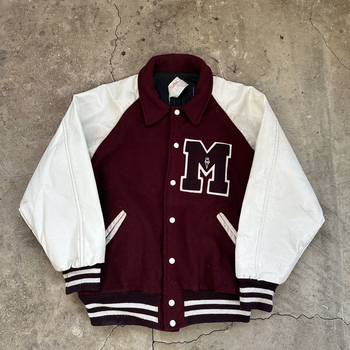 Vintage Authentic Vintage 80s Maverick USA M Leather Varsity Jacket Size US L / EU 52-54 / 3 - 1 Thumbnail
