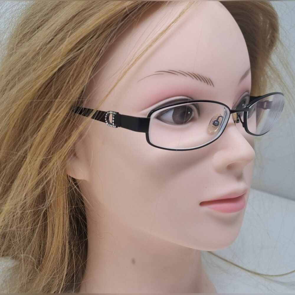 Dior Christian Dior Womens Eye Glasses Frames Crystals Black Vin Size ONE SIZE - 3 Thumbnail