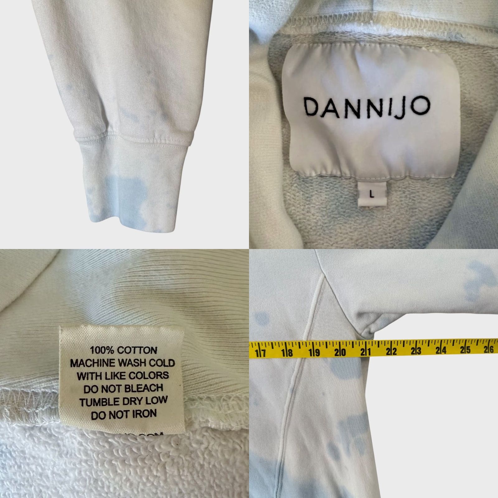 Vintage VINTAGE Dannijo Tie Dye Hoodie Pullover Women's Large Blue 100% Cotton Activewear Size L / US 10 / IT 46 - 8 Thumbnail