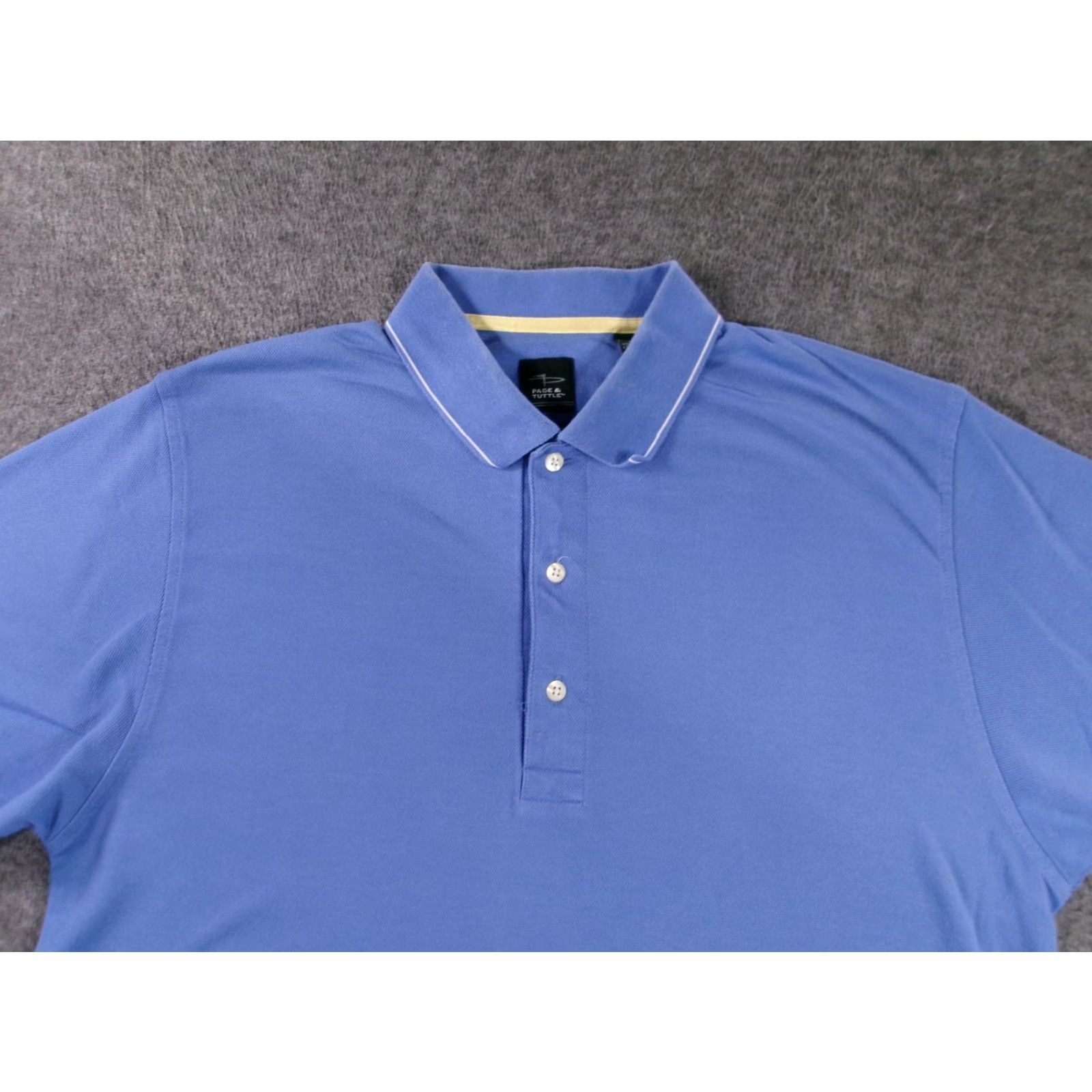 Vintage Page & Tuttle Performance Golf Polo Shirt Men Large Blue Cool Swing Short Sleeve Moisture Wicking Size US L / EU 52-54 / 3 - 2 Thumbnail