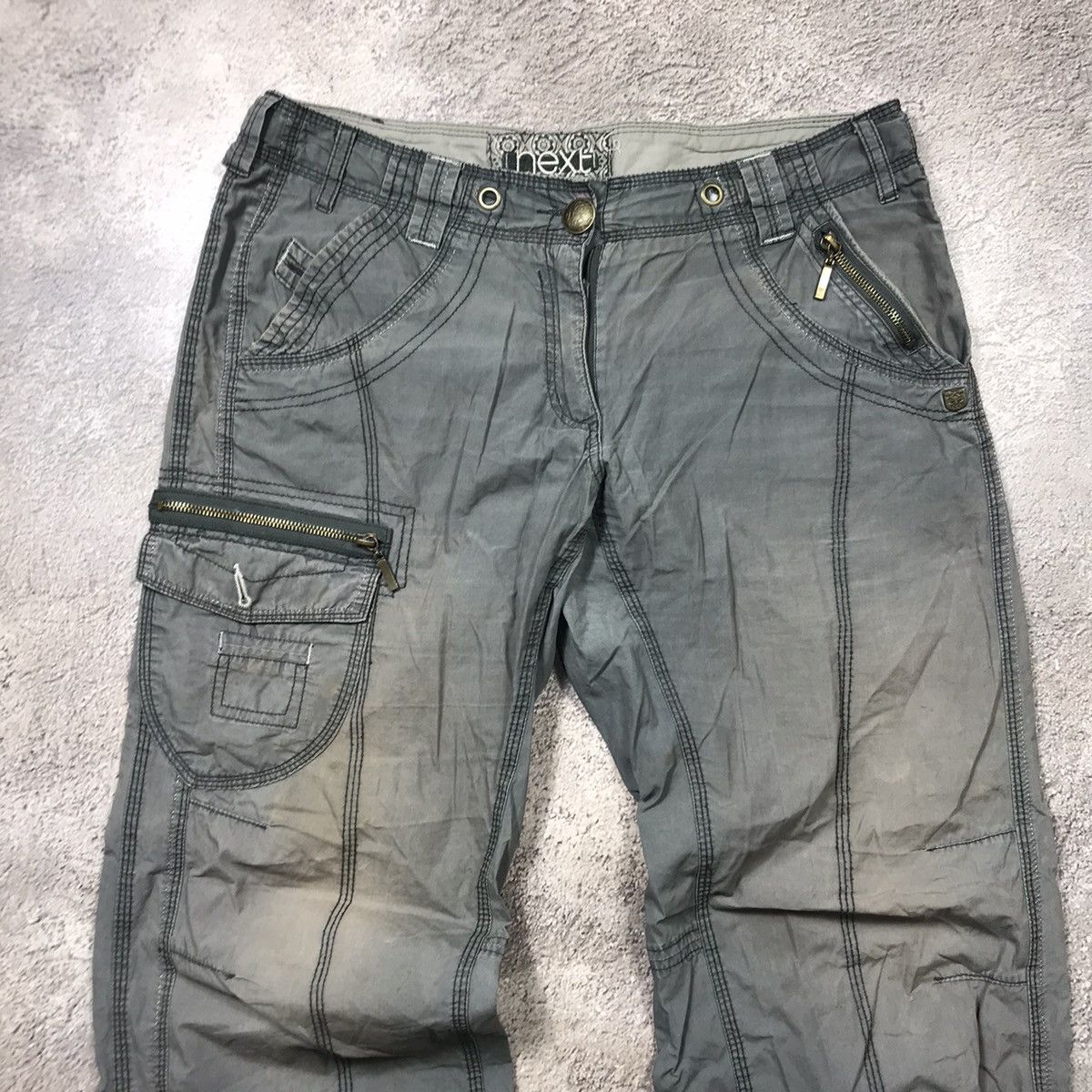 Vintage Vintage Y2K Baggy Cargo Pants Distressed Tactical Streetwear Size 32" / US 10 / IT 46 - 3 Thumbnail