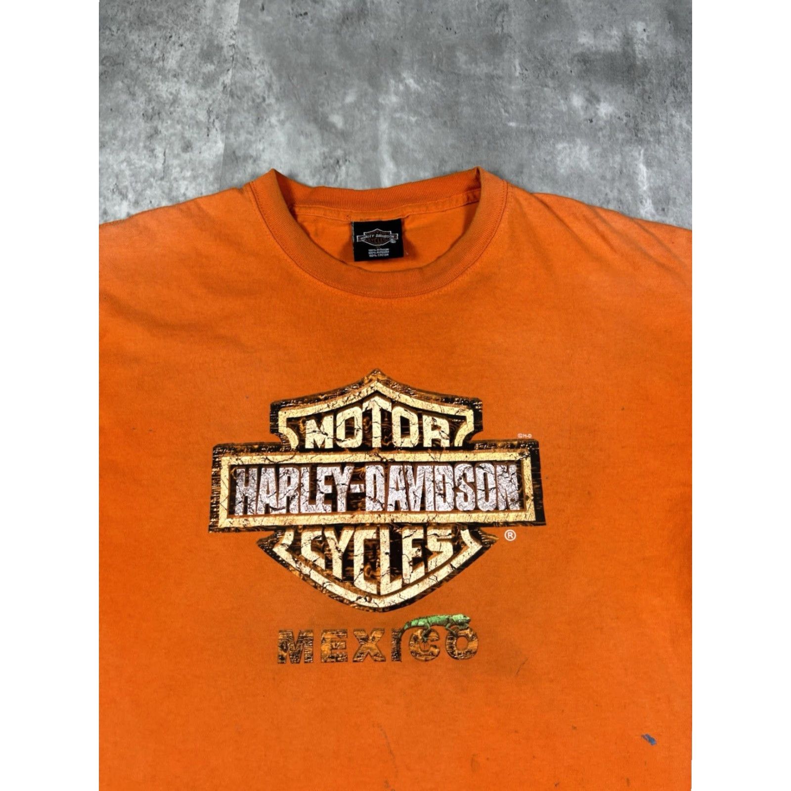 Harley Davidson VINTAGE Harley-Davidson T-Shirt 90s Biker Motorcycle Orange XL Men Crew Neck Short Sleeve Graphic Print Size US XL / EU 56 / 4 - 2 Thumbnail