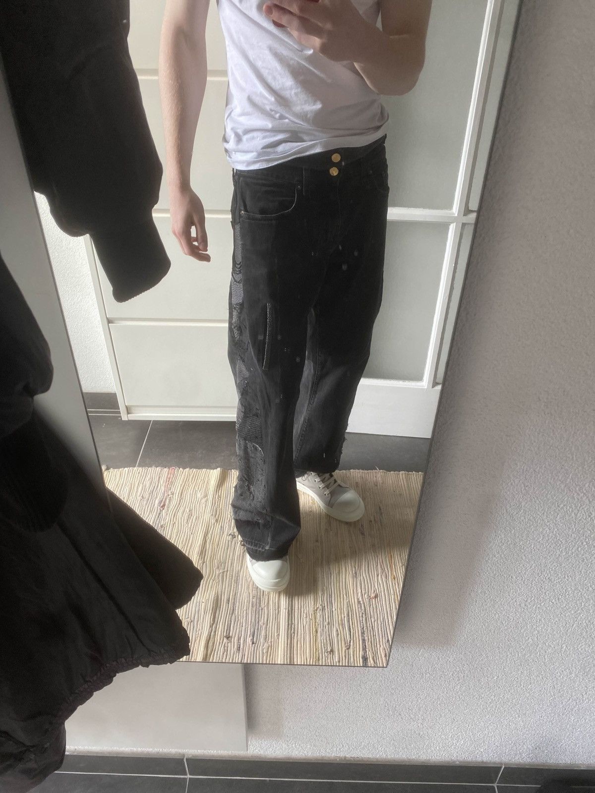 Handmade Jeans with Pearls & Leopard Waistband Size US 32 / EU 48 - 15 Thumbnail
