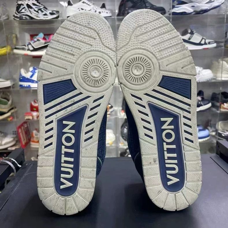 Louis Vuitton lv trainer blue denim sneakers-2508 Size US 8 / EU 41 - 6 Thumbnail