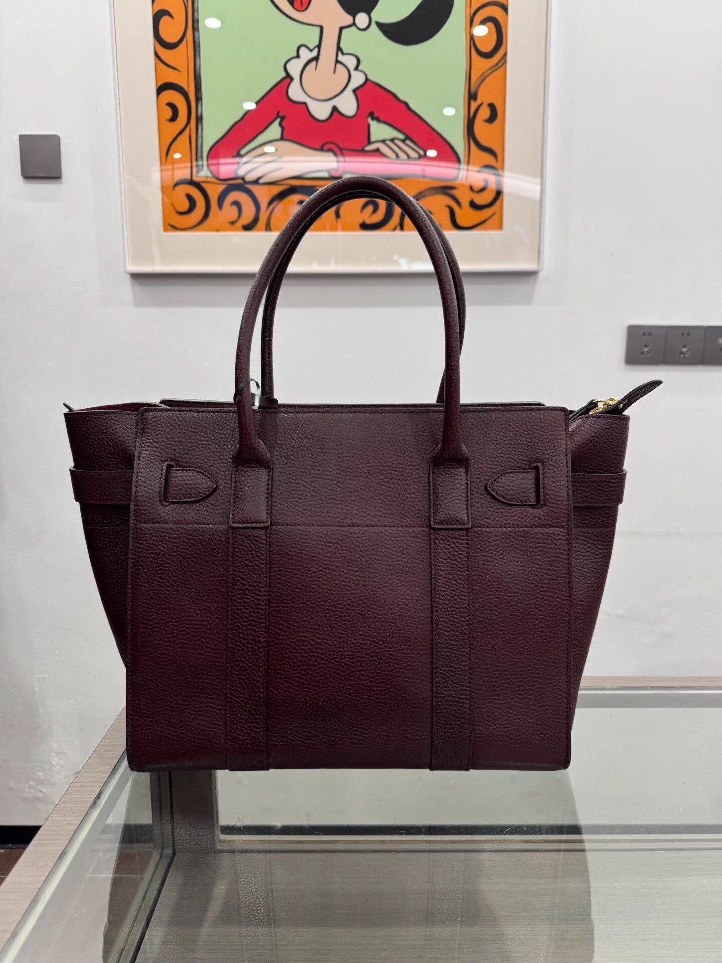Mulberry Mulberry Bayswater Burgundy Gold Kelly Clasp Satchel Size ONE SIZE - 3 Thumbnail