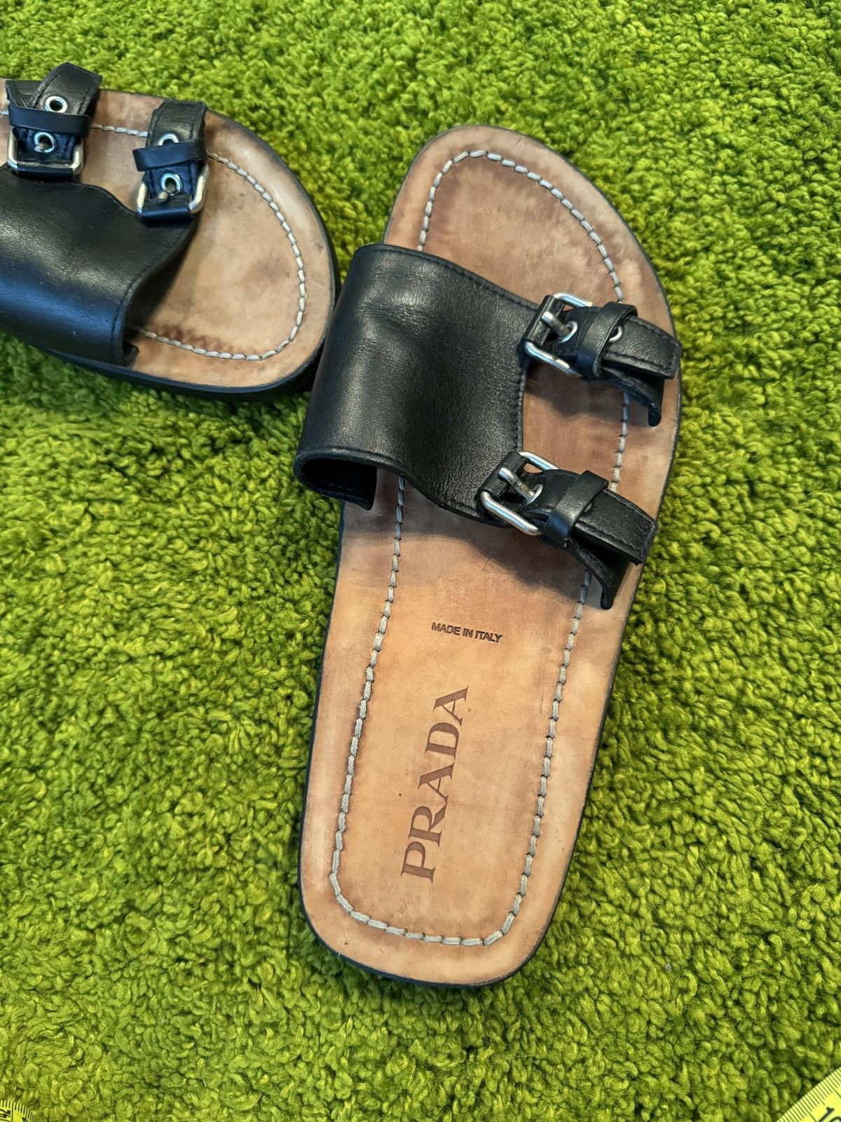 Prada Prada avant garde leather sandals flip flops Size US 9.5 / EU 42-43 - 4 Thumbnail