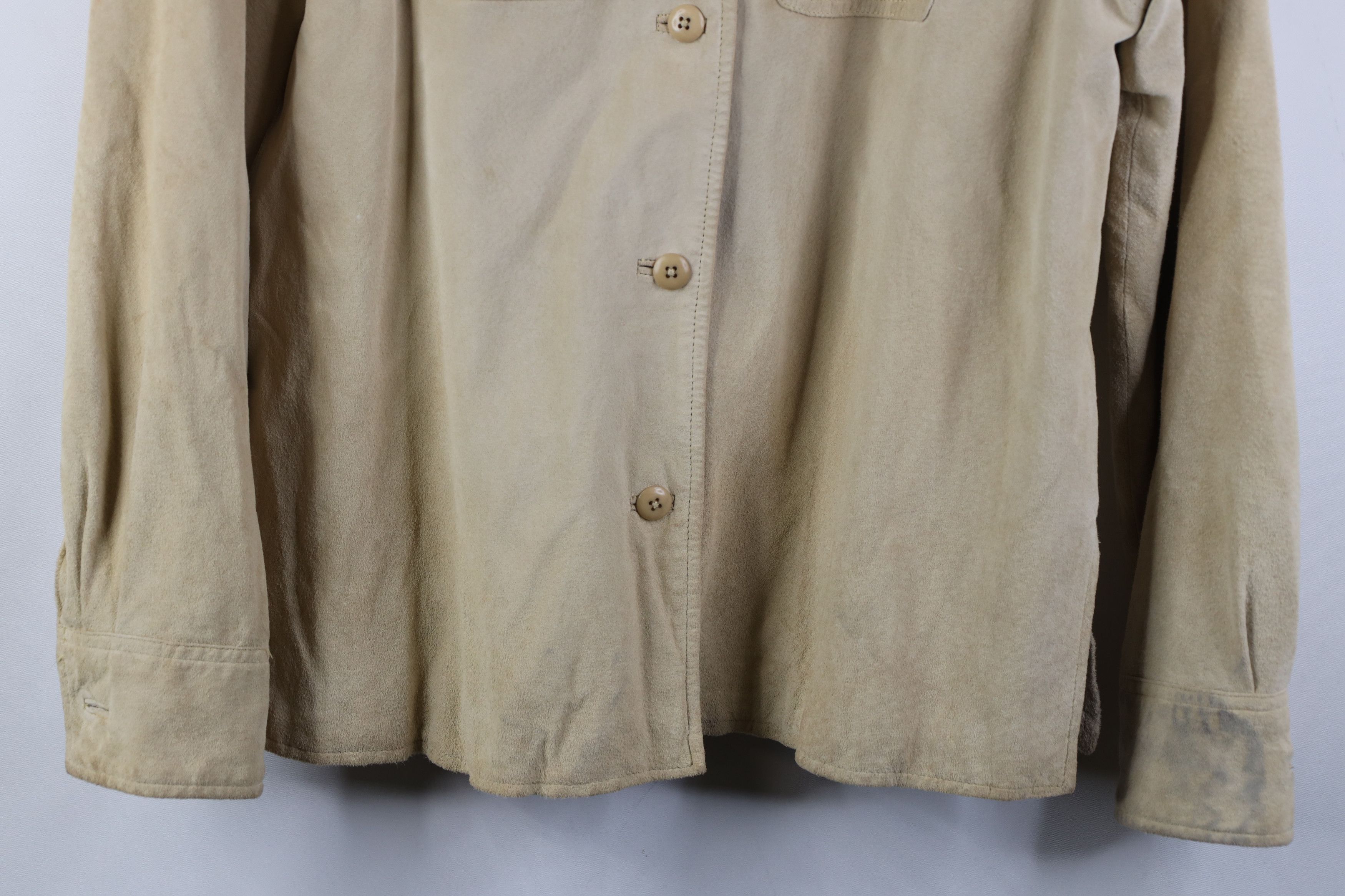 Vintage Vintage 90s Streetwear Suede Leather Shirt Jacket Jac Shirt Size XL / US 12-14 / IT 48-50 - 3 Thumbnail