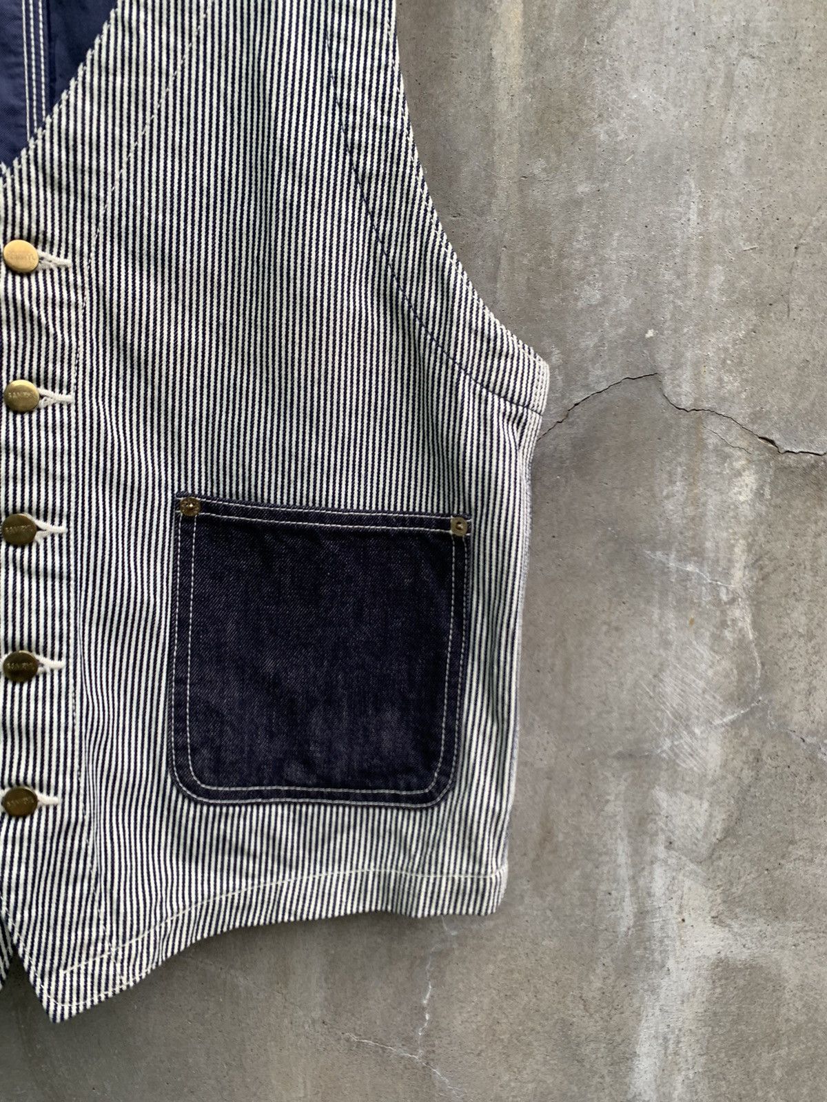 Comme des Garcons Ganryu SS17 RUNWAY Hickory Denim Switching Vest Size US S / EU 44-46 / 1 - 4 Thumbnail