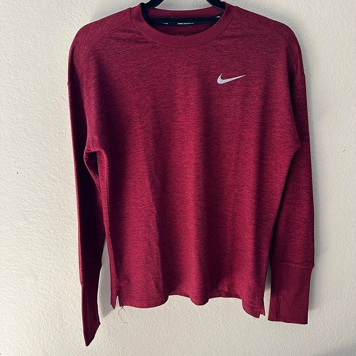 Nike Nike Dri-Fit Long Sleeves Workout Clothes Red Gym Shirt Size S / US 4 / IT 40 - 1 Thumbnail