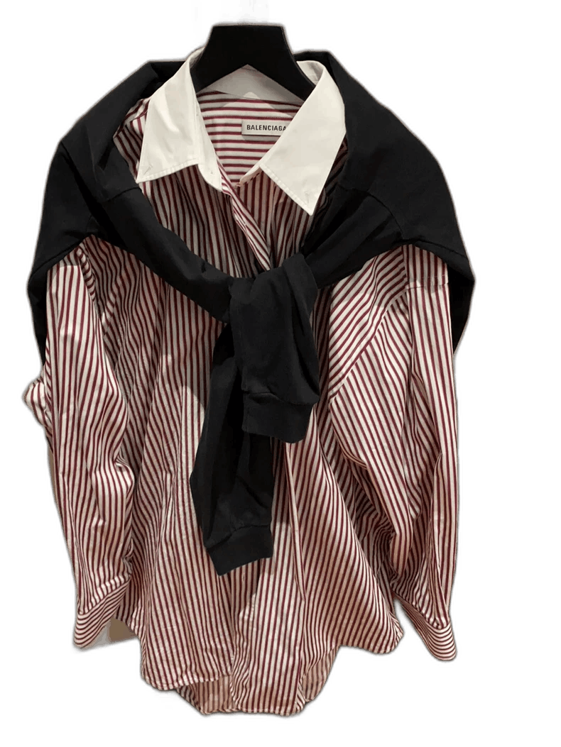 Balenciaga balenciaga striped shirt with black layer Size US S / EU 44-46 / 1 - 1 Thumbnail