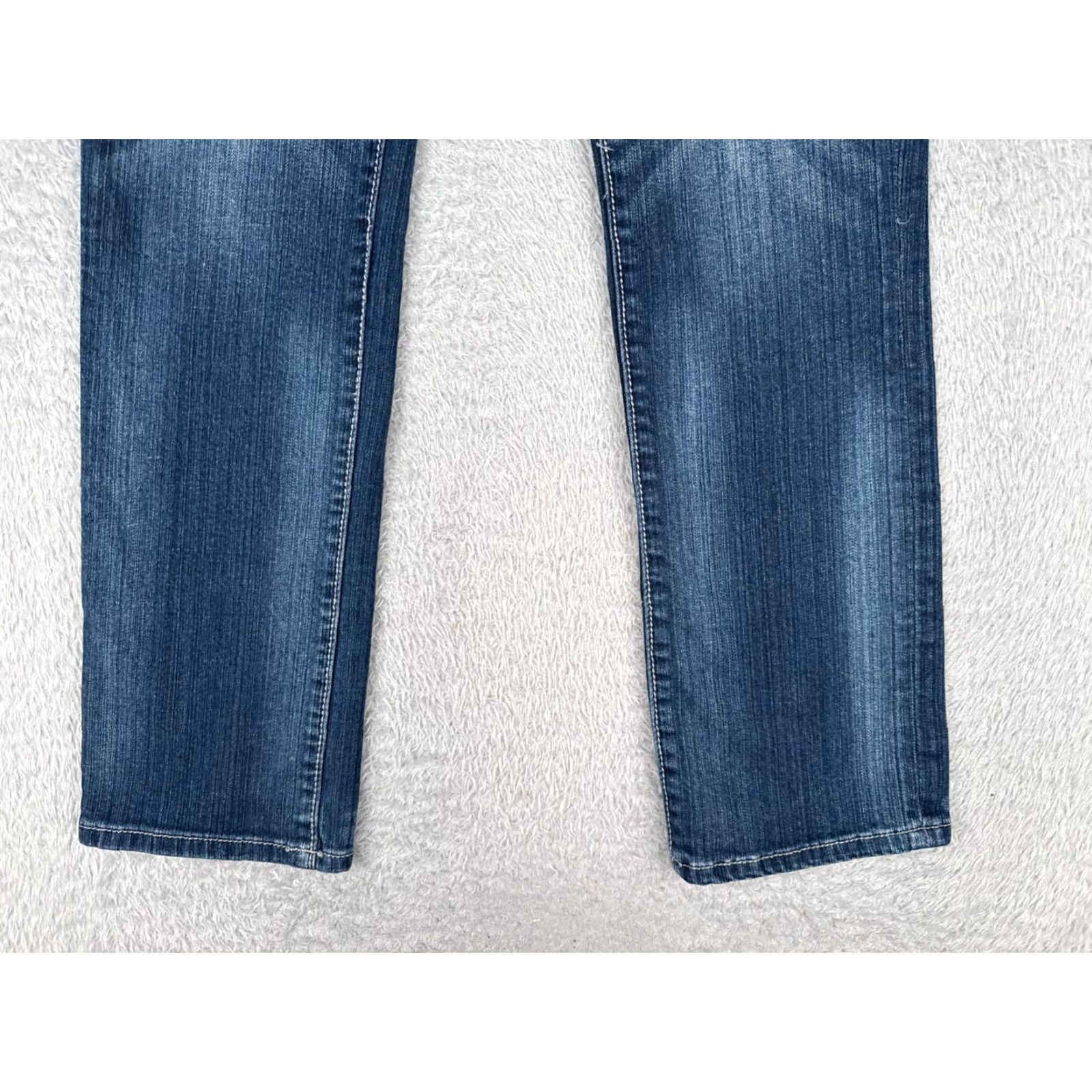 Vintage Seven7 Jeans Women 10 Blue Denim Straight Leg Low Rise Distressed 32x31 Size 32" / US 10 / IT 46 - 2 Thumbnail