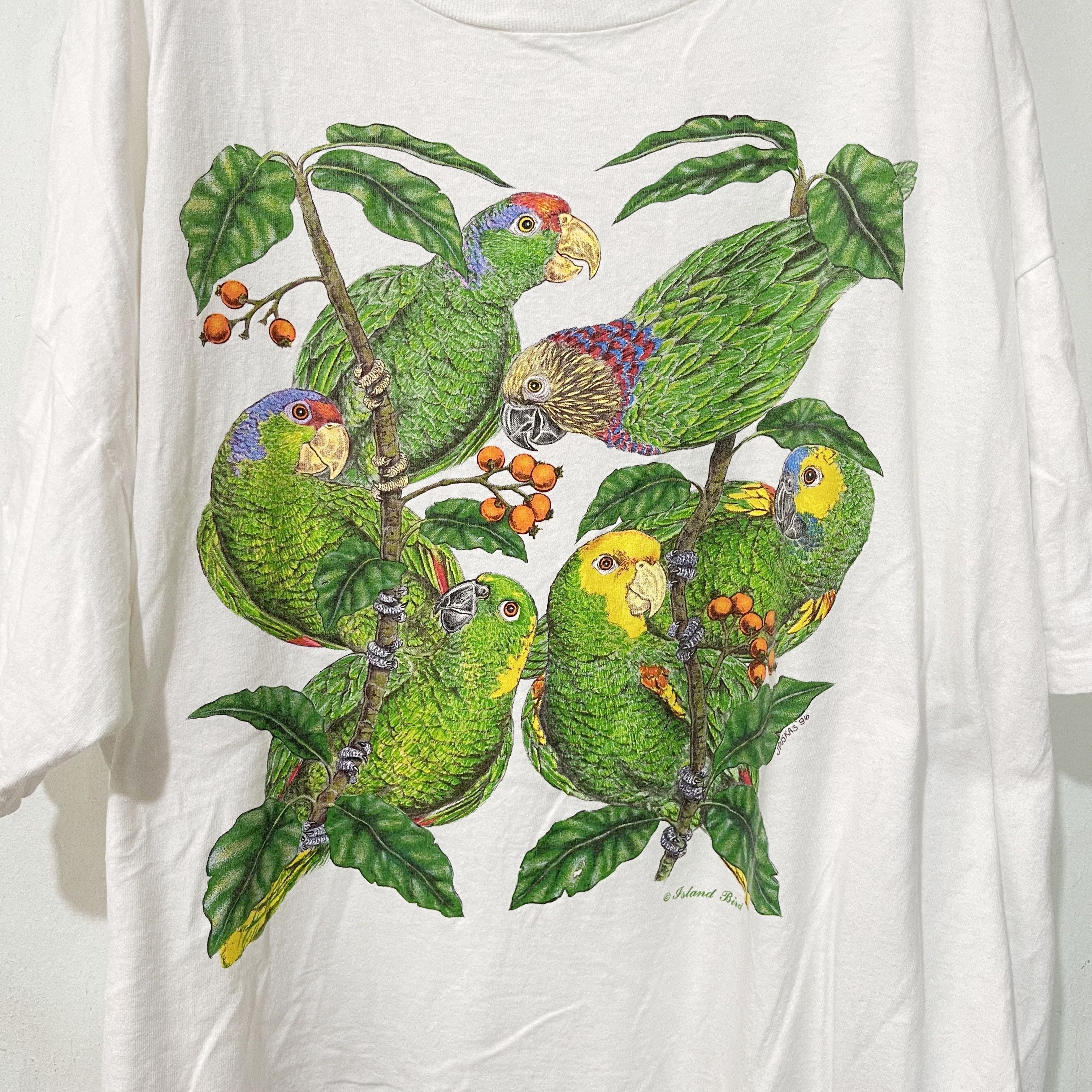 Vintage Vintage 90s Parrot Tropical T-Shirt Size US XXL / EU 58 / 5 - 2 Thumbnail