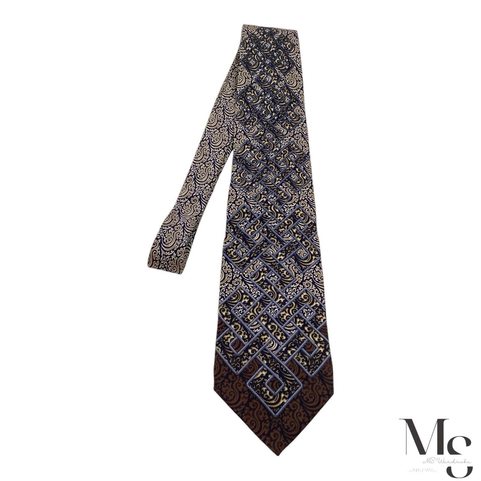 Gianfranco Ferre GIANFRANCO FERRE XL Brown Baroque Print Silk Tie Made In Ita Size ONE SIZE - 6 Thumbnail