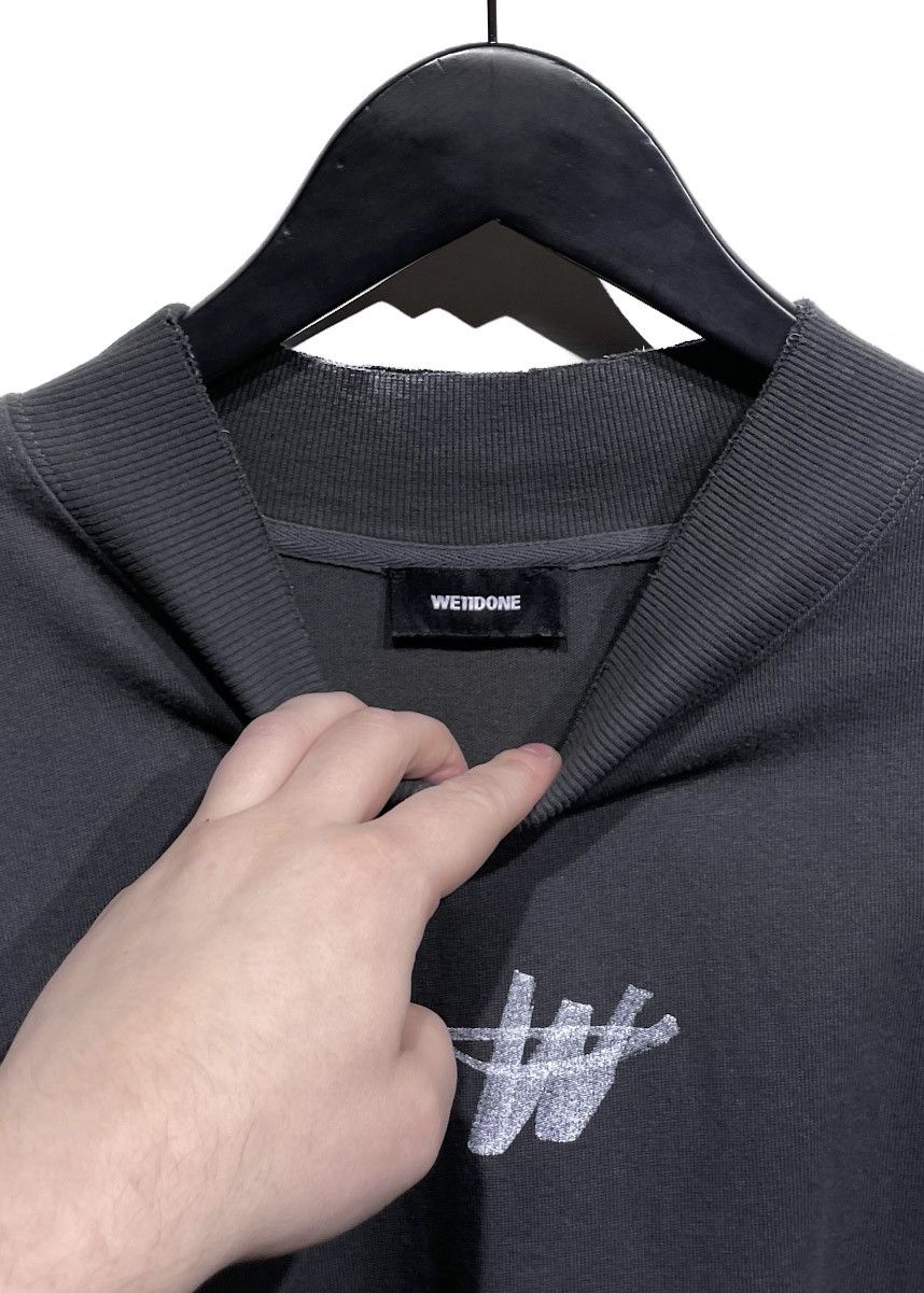 WE11DONE We11done Grey Green Destroyed Sweatshirt Size US M / EU 48-50 / 2 - 5 Thumbnail