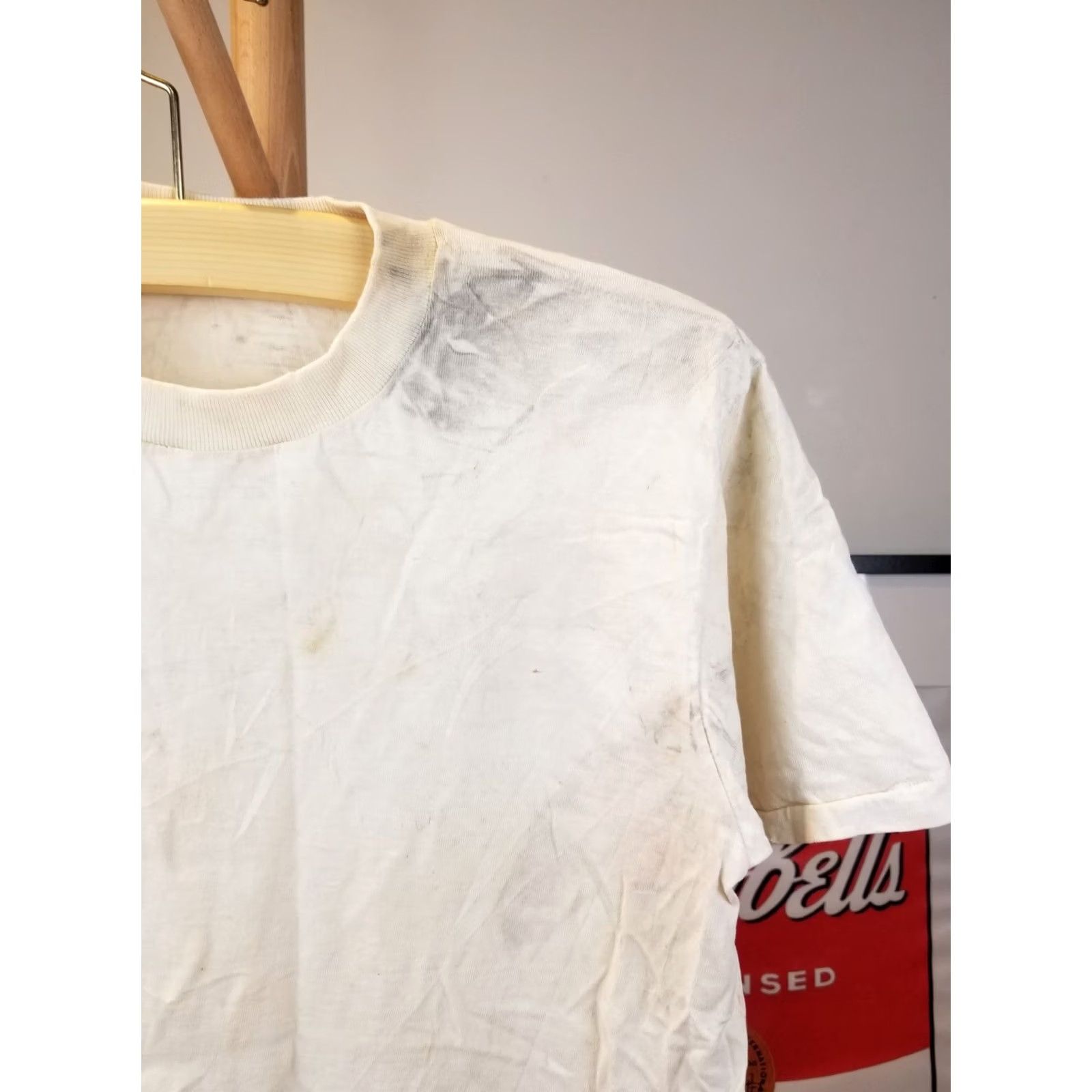 Penn VINTAGE 70' JC PENNEY TRASHED DISTRESSE WHITE T-SHIRT SZ MEDIUM Shirt Men XS? Size US M / EU 48-50 / 2 - 2 Thumbnail