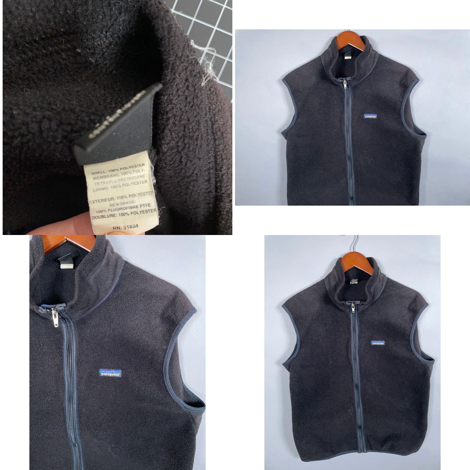 Patagonia VTG Patagonia PEF Full Zip Fleece Vest Black USA Made Outdoors Large Men Adult Zip Vest Size US L / EU 52-54 / 3 - 8 Thumbnail