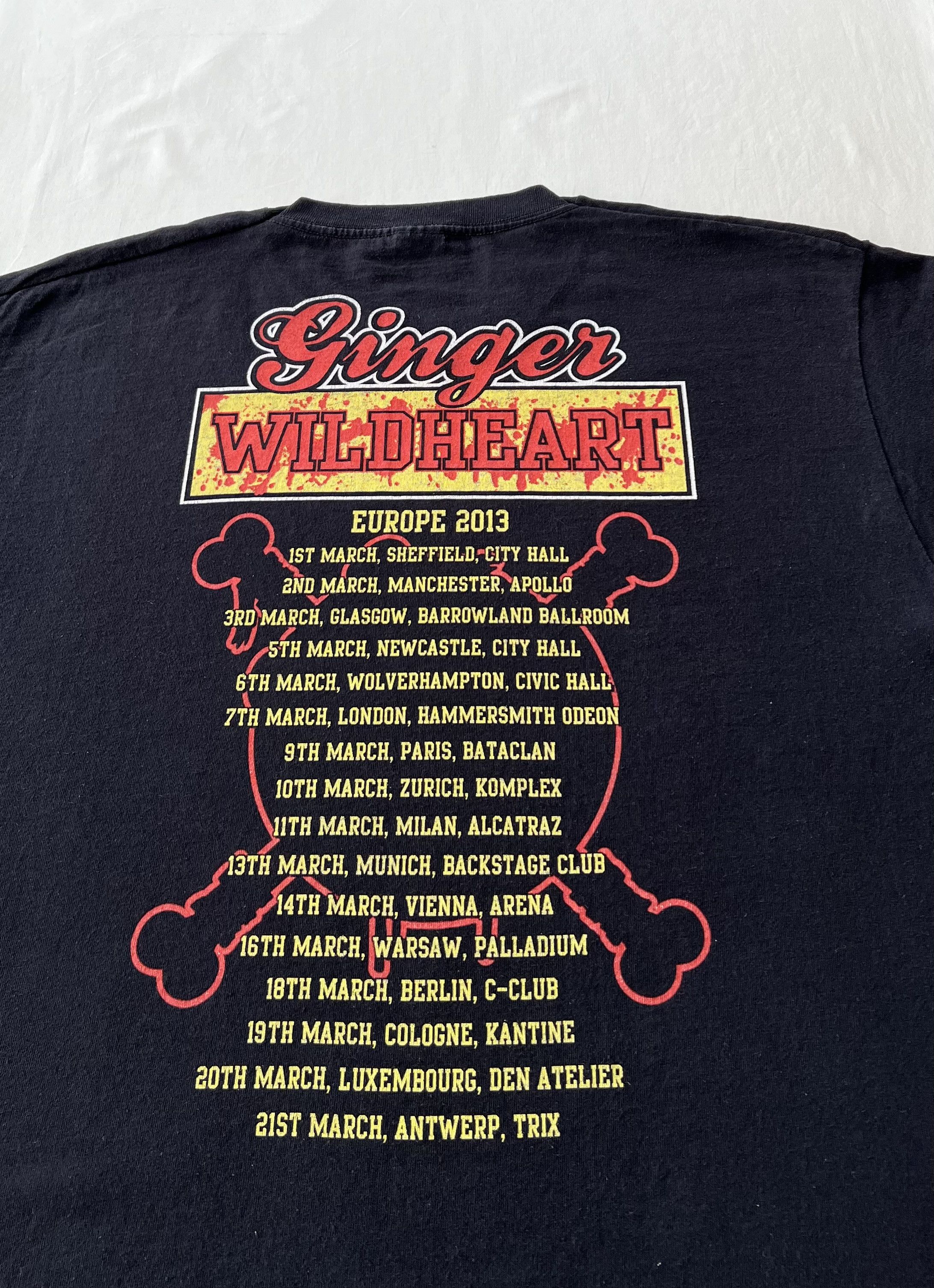 Band Tees Vintage 2013 The Wildhearts Ginger Europe Tour Black T-shirt Size US XL / EU 56 / 4 - 13 Thumbnail