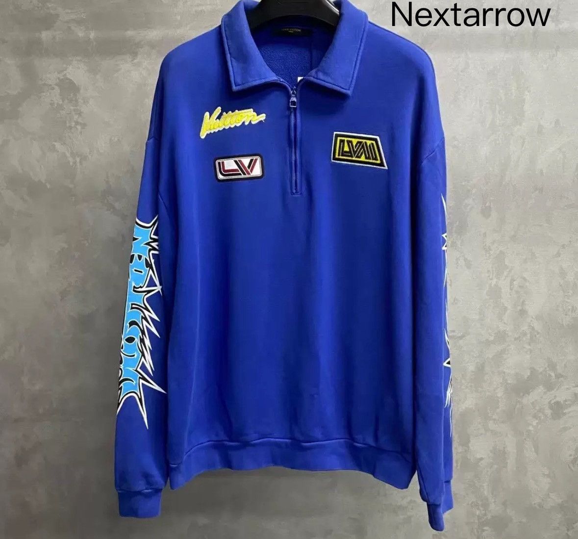 Louis Vuitton Louis Vuitton 23 Latest Blue Printed Logo Half Zipper Jacket Size US XL / EU 56 / 4 - 1 Thumbnail