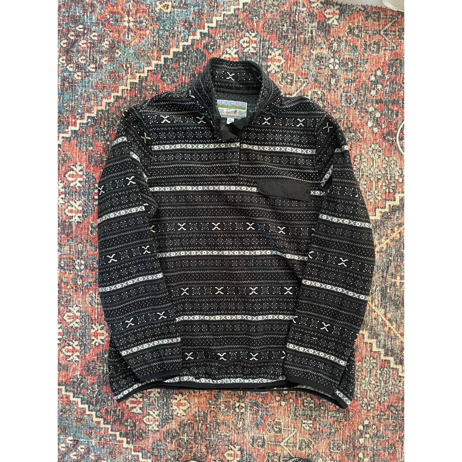 JACHS NY Jachs Womens Jacket Sweatshirt XL Black Geometric Pullover Size XL / US 12-14 / IT 48-50 - 1 Thumbnail